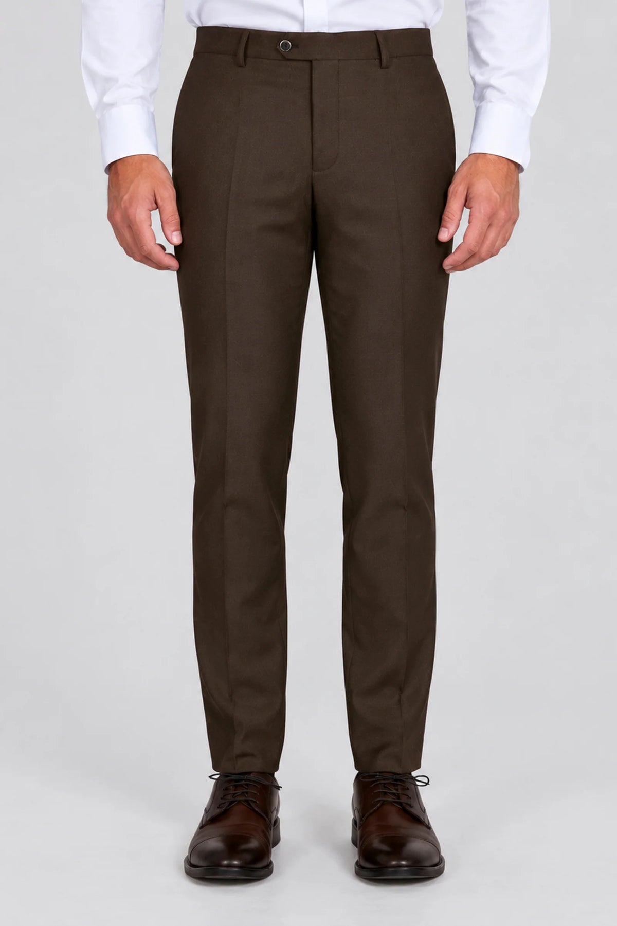 Men’s Tailored Fit Formal Trousers - Paul Andrew Belmont Brown