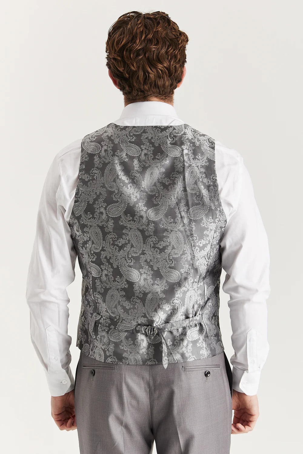 Men’s Tailored Fit Formal Waistcoat - Edward - Grey Back Picture