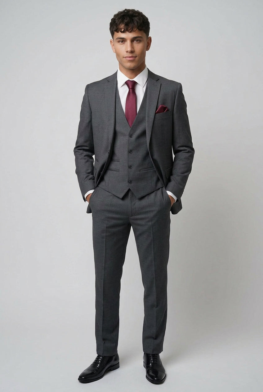 Men's Tailored Fit Grey Suit - PARKER - Grey