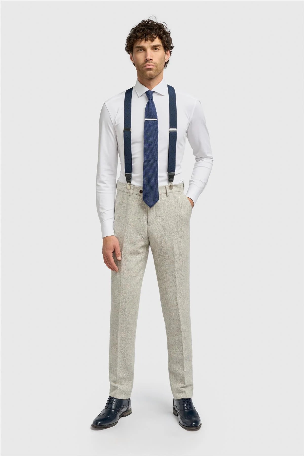 Men’s Textured Braces with Adjustable Straps  Front Picture