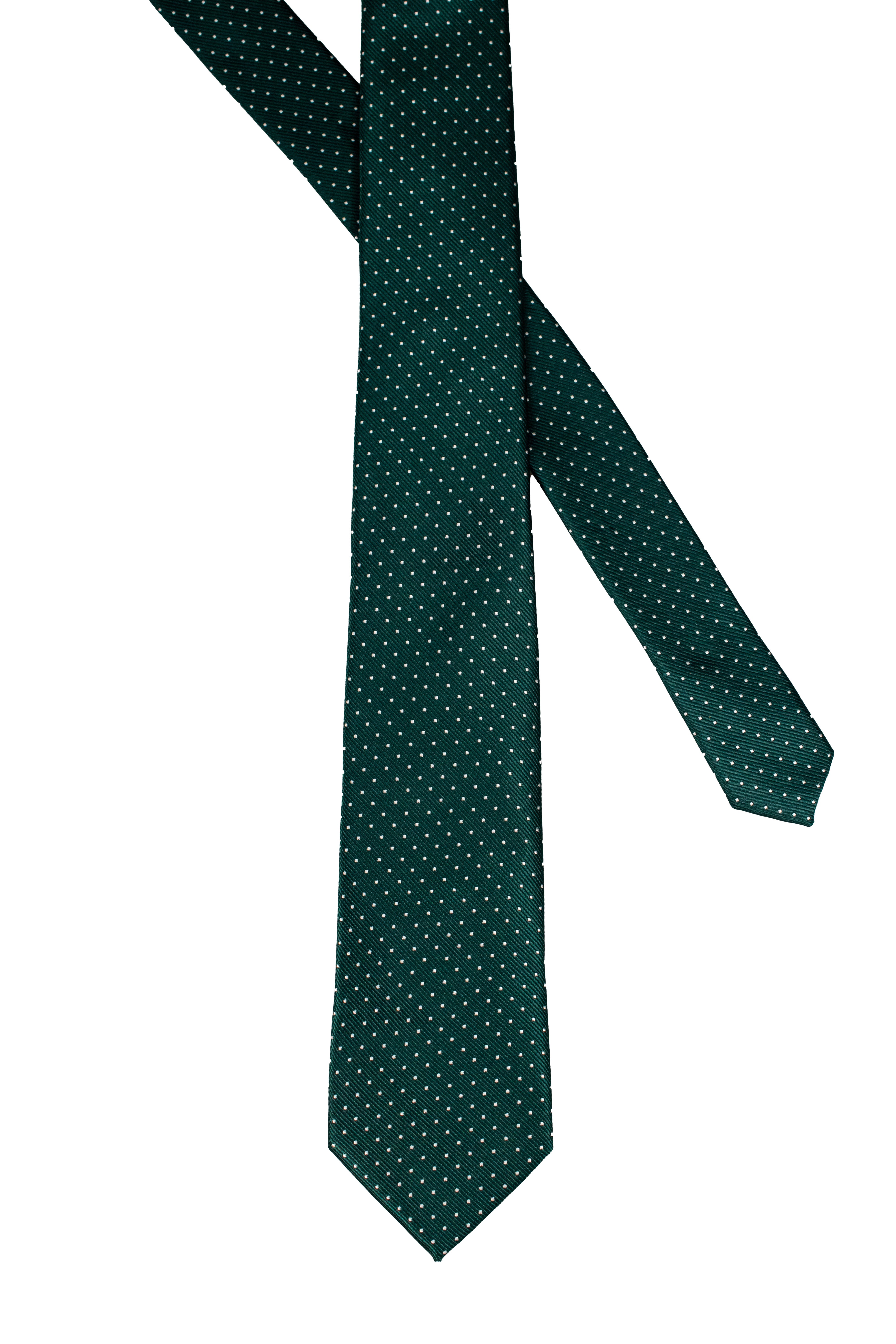 Men's Tie, Hanky & Cufflinks Polka Dot Set - Green