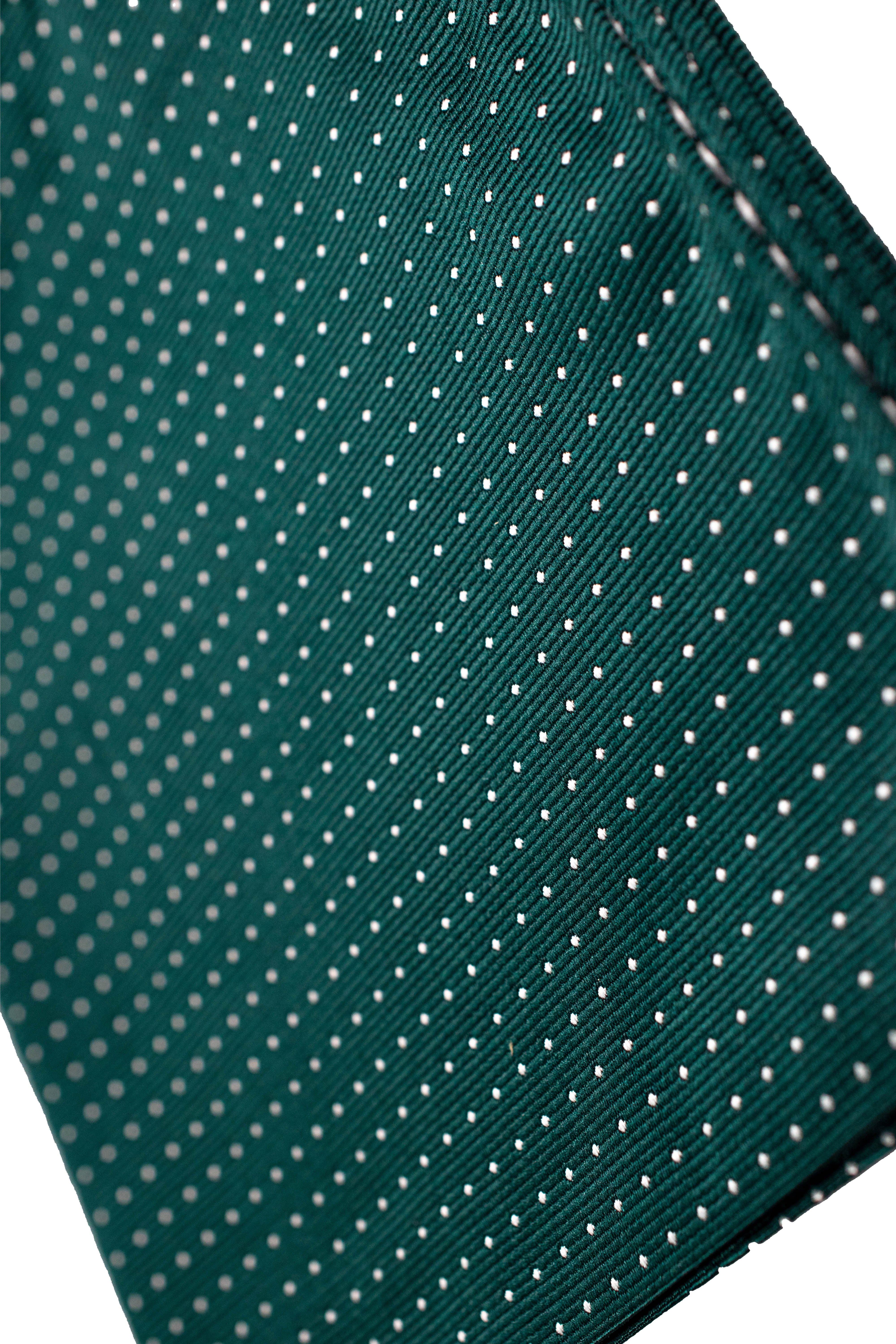 Men's Tie, Hanky & Cufflinks Polka Dot Set - Green
