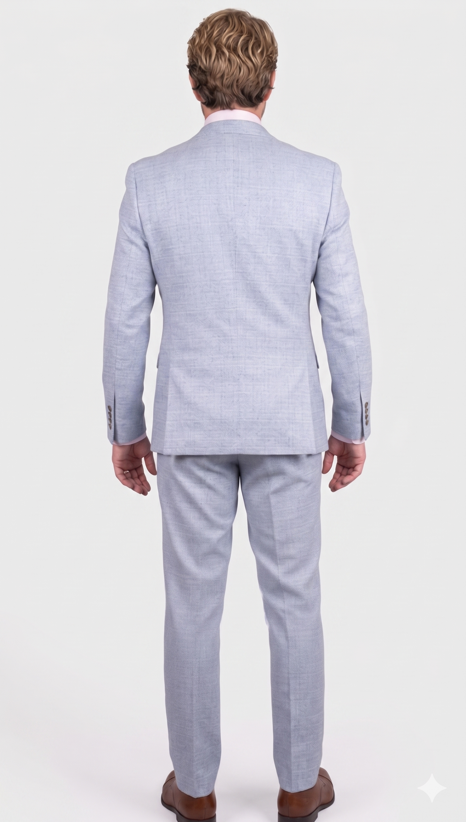 Herren Tweed-ähnlicher Glencheck-Blazer - Hellblau