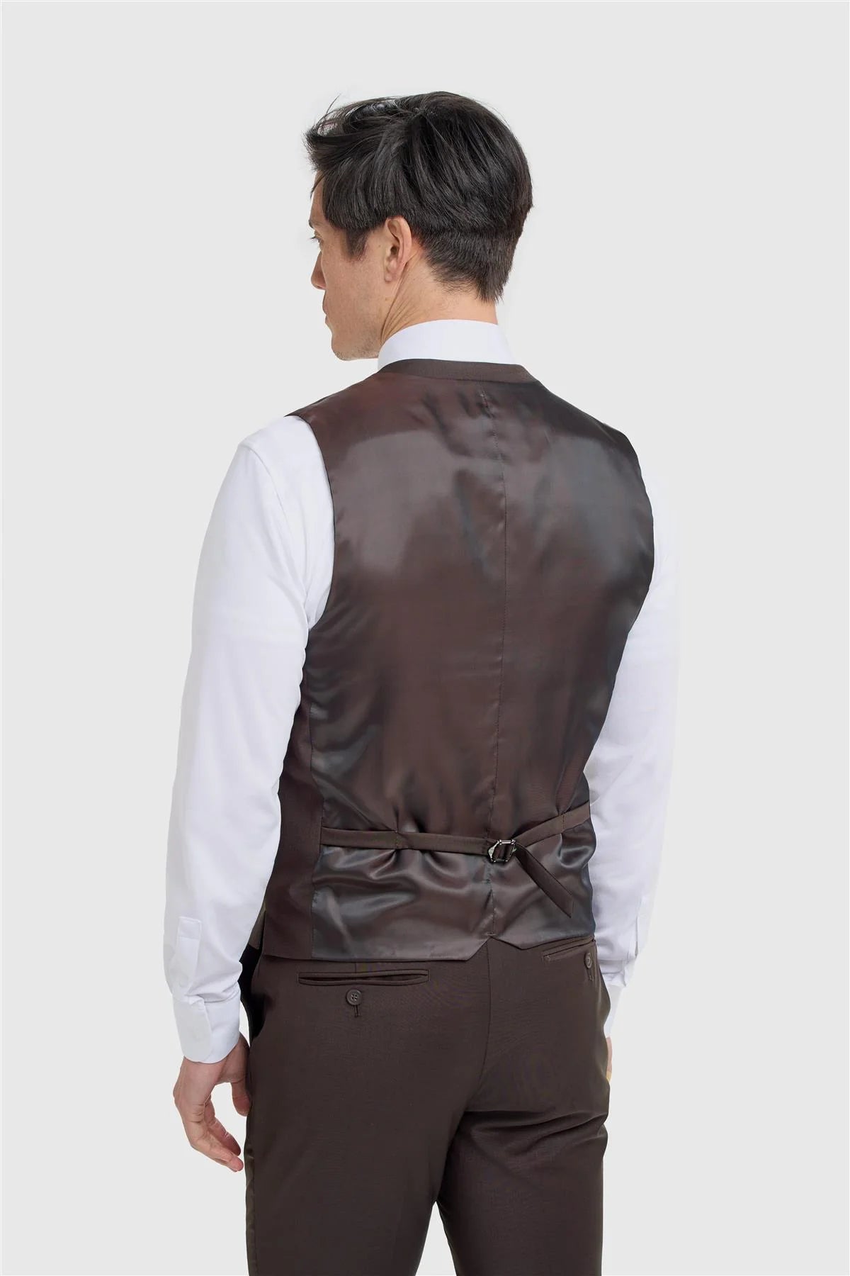 Gilet ajusté pour homme en mélange de laine - BOND - Auburn