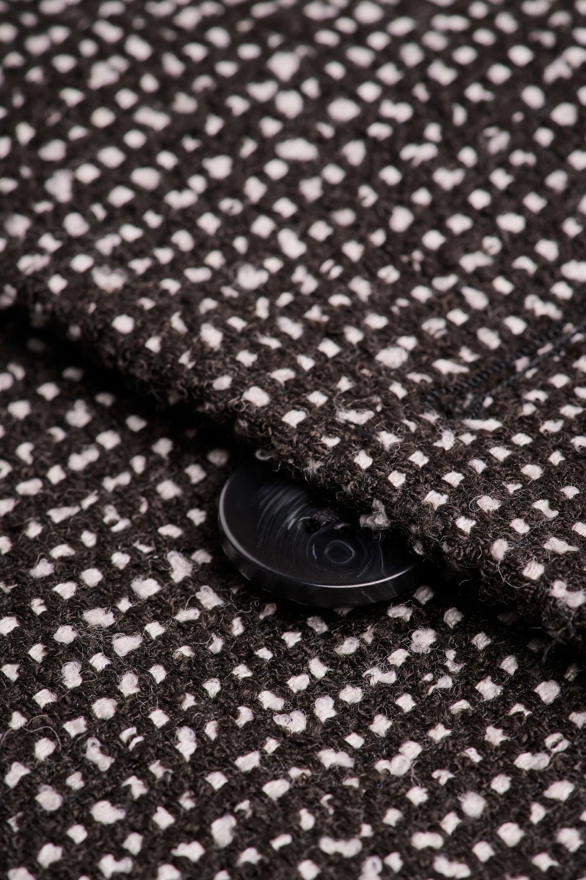 Men’s Wool Blend Textured Tweed Overcoat - Cavani Ettora Black & Grey Picture