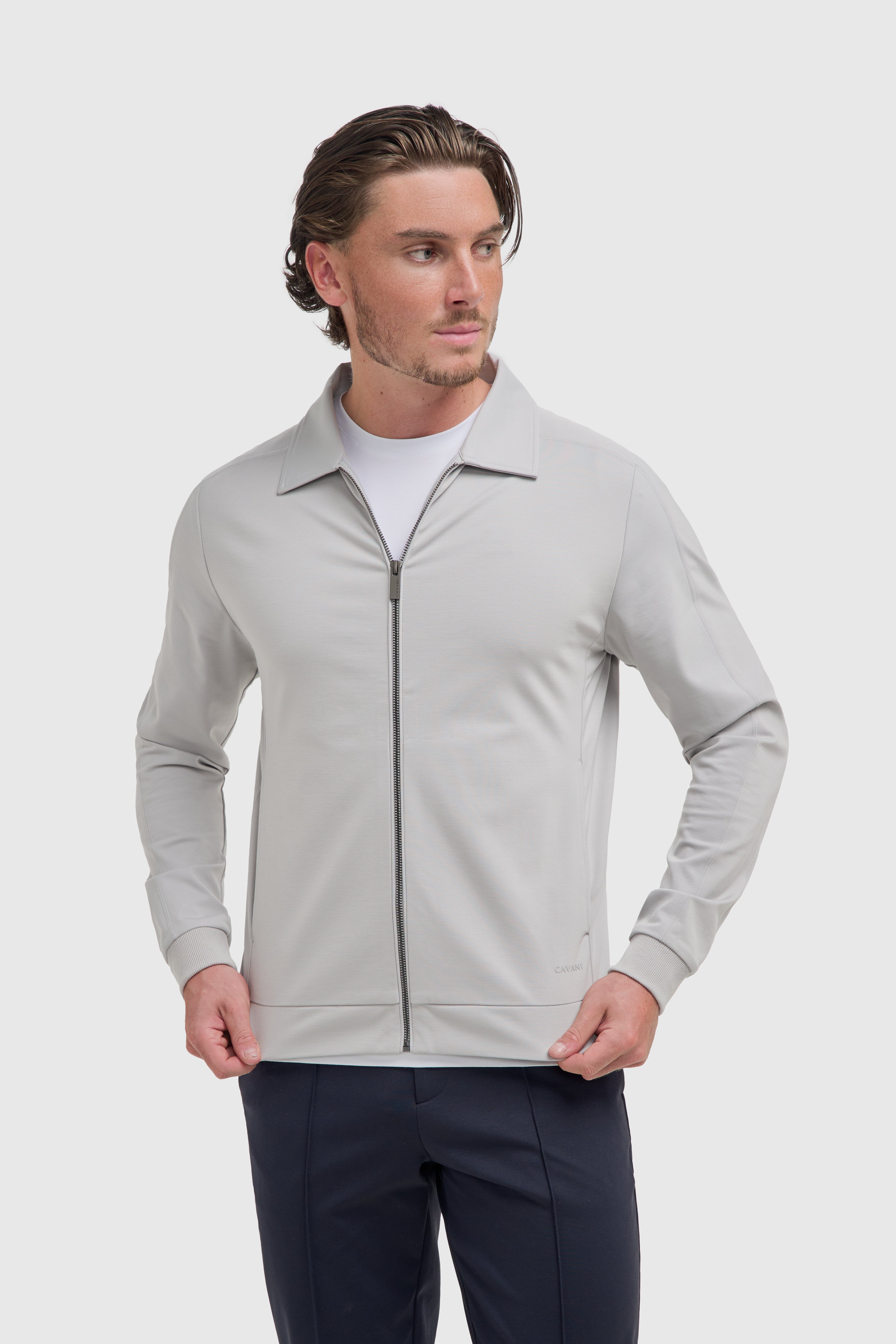Men’s 2-Piece Casual Zip Up Tracksuit  - Coney - Slate Model Picture