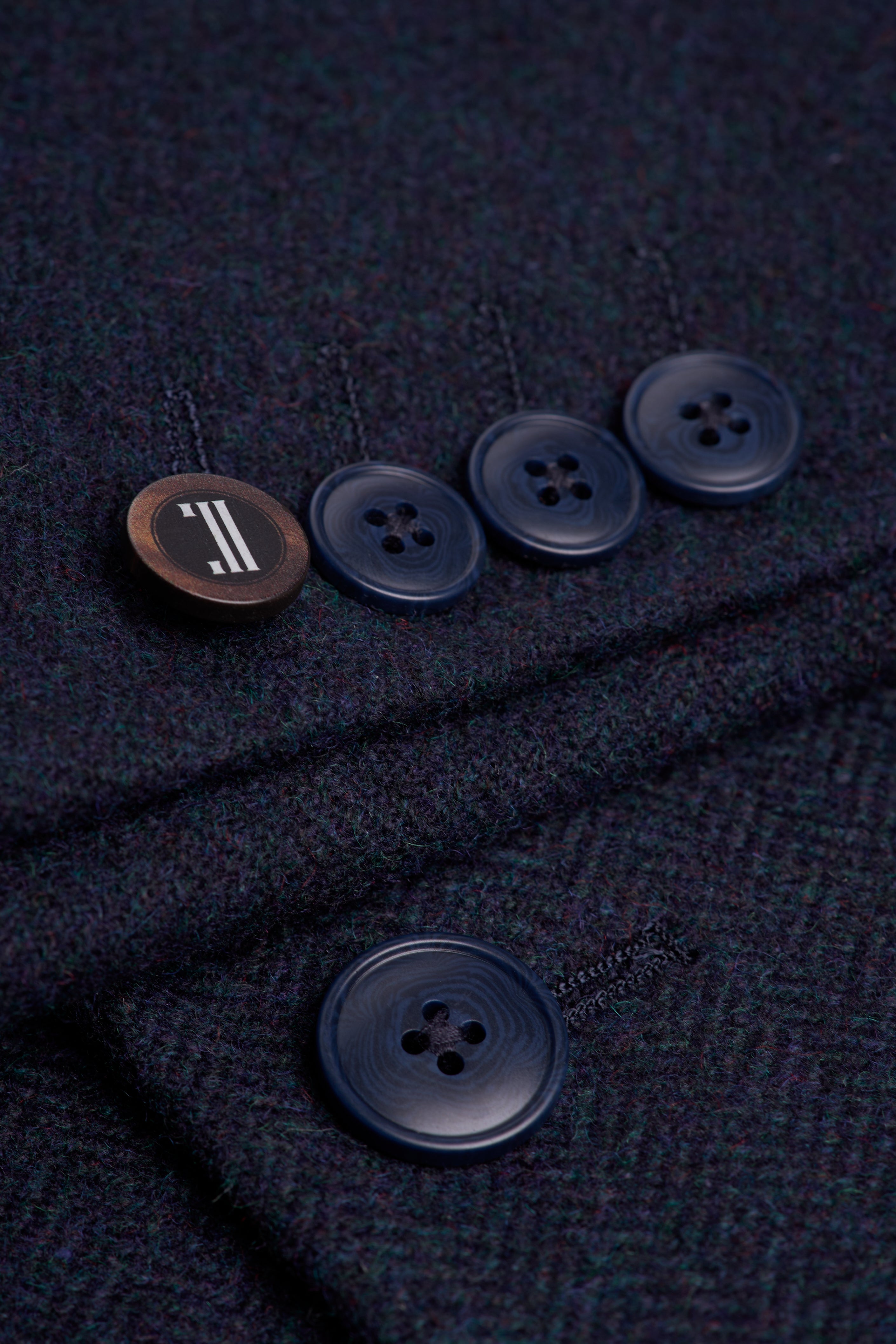Men’s 3-Piece Wool Herringbone Tweed Suit - Thomas - Brown Detail Picture