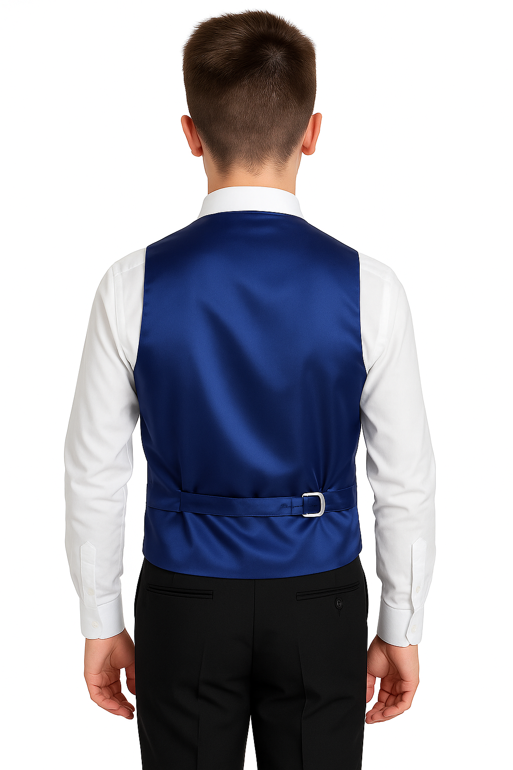 Jungen Slim Fit Swirl Royalblaue Weste - Blau