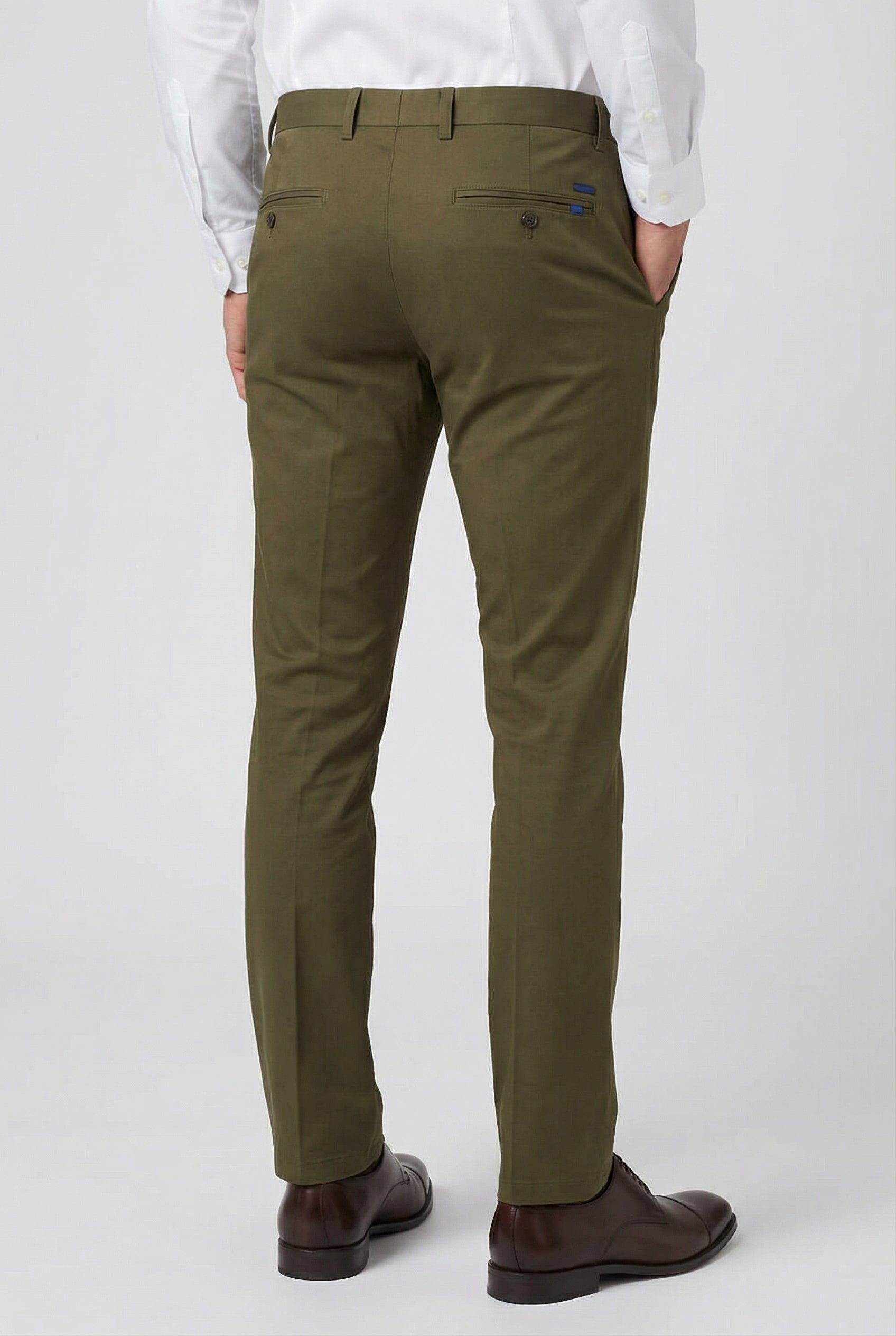 Pantaloni chino da uomo in cotone vestibilità regolare - Zack - Verde