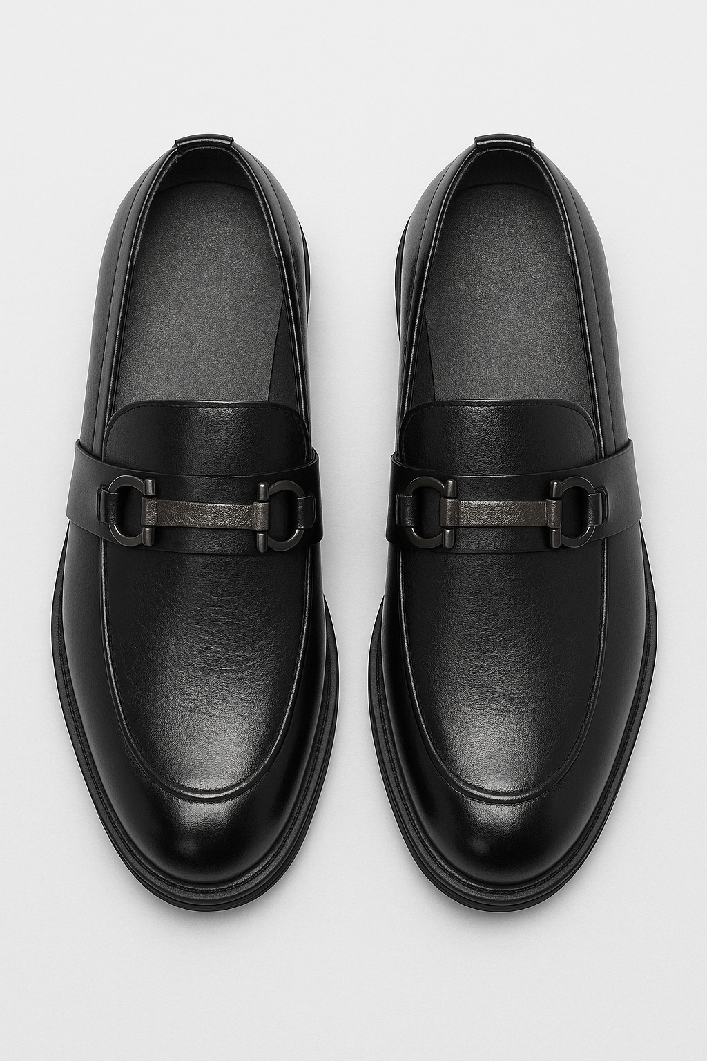 Men’s Horsebit Loafer Shoes - KENSIGNTON  - Black Front Picture