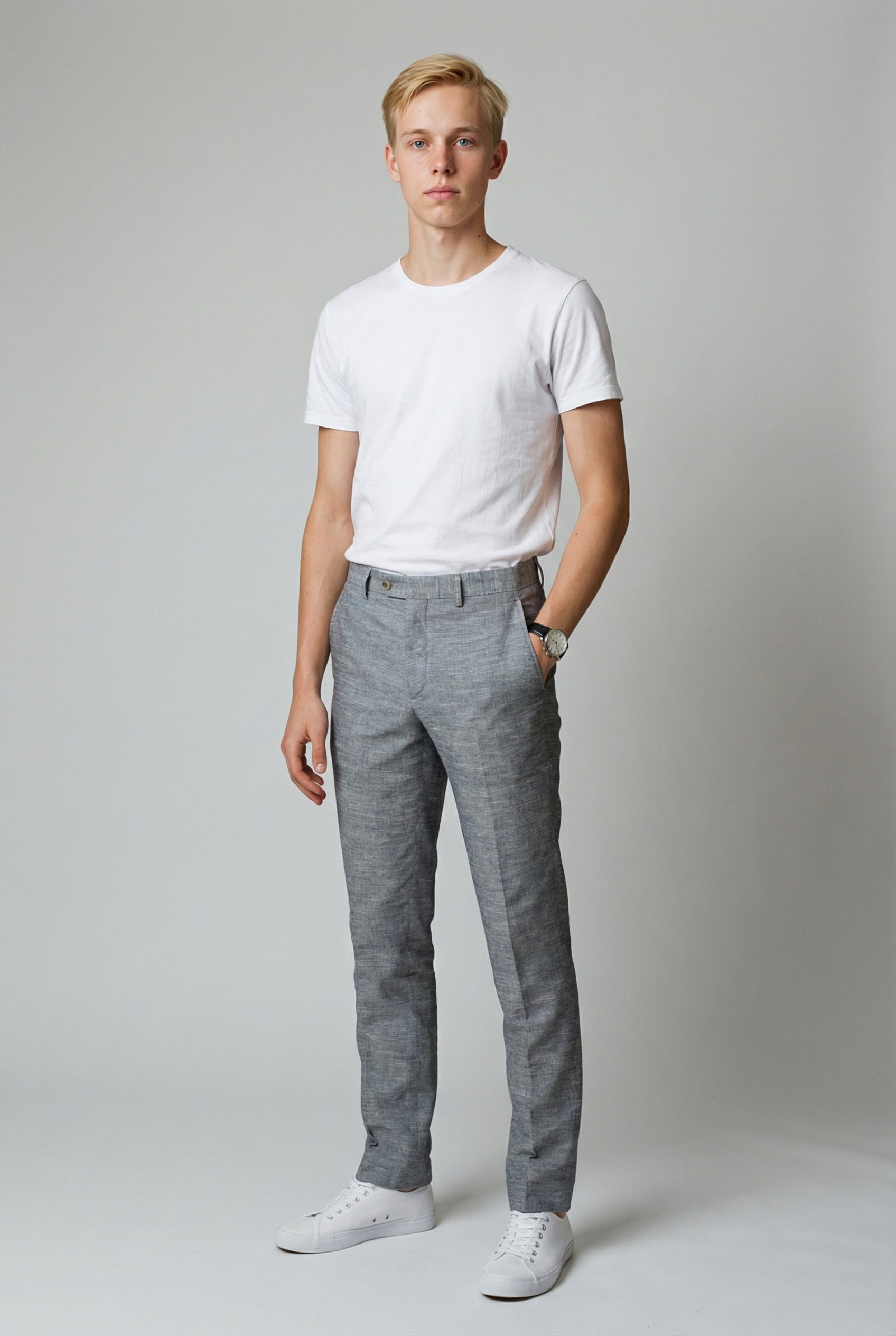 Herren Rowan Grauer 2-teiliger Anzug Textur Baumwollset - Grau