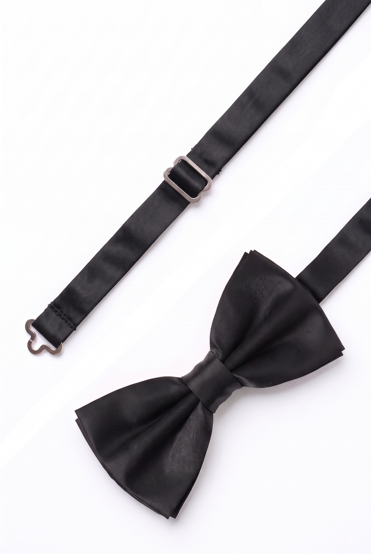 Men’s Satin Bow Tie & Pocket Square Set – Adjustable Formal Tuxedo Accessory in Black