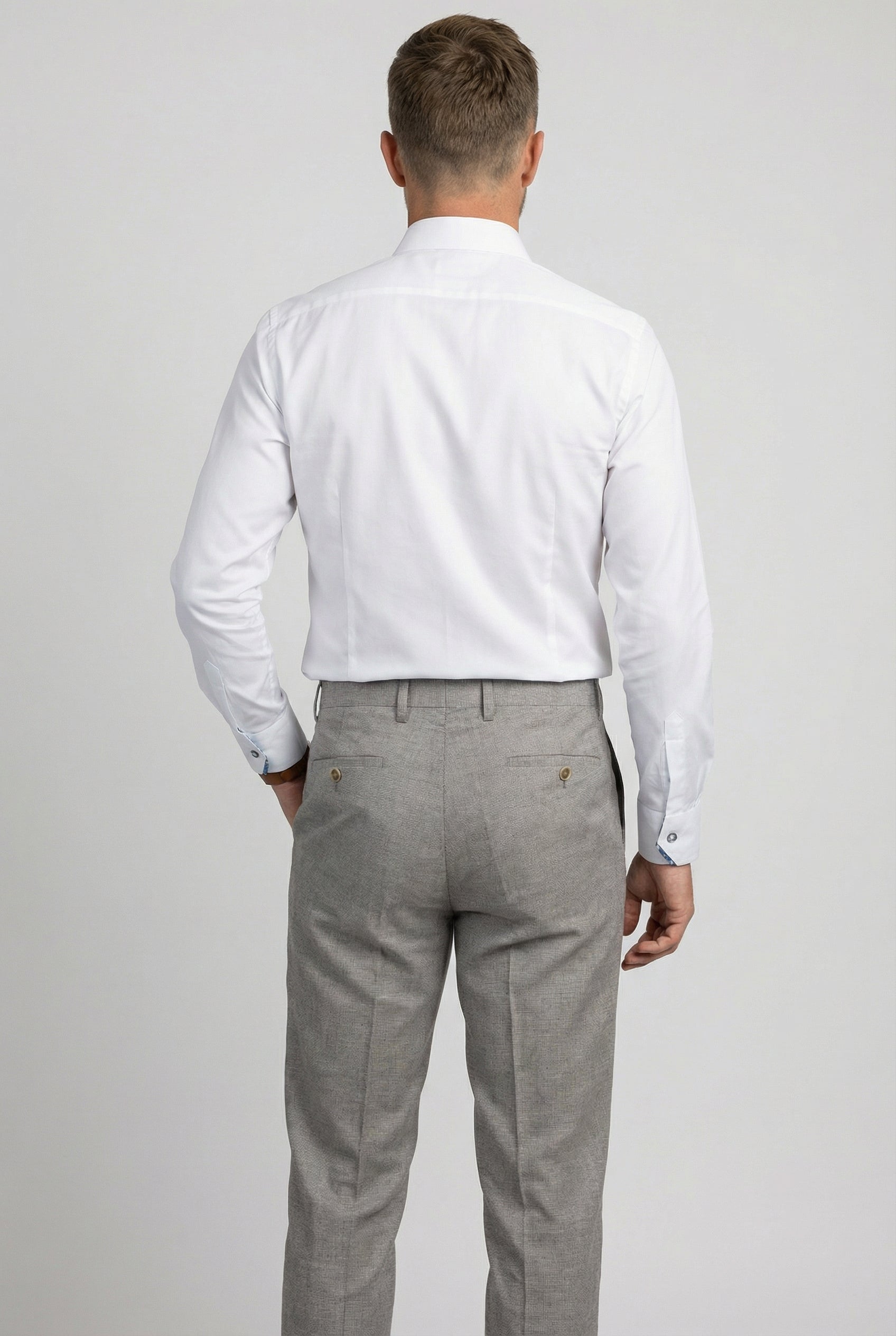 Herren Selbstgemusterter Schlank geschnittener Anzug - JUDE - Hellgrau