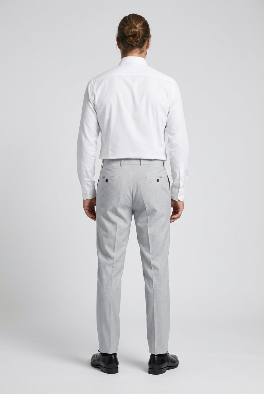 Herren Slim Fit Formelle Elfenbeinhose - VENETO - Hellgrau