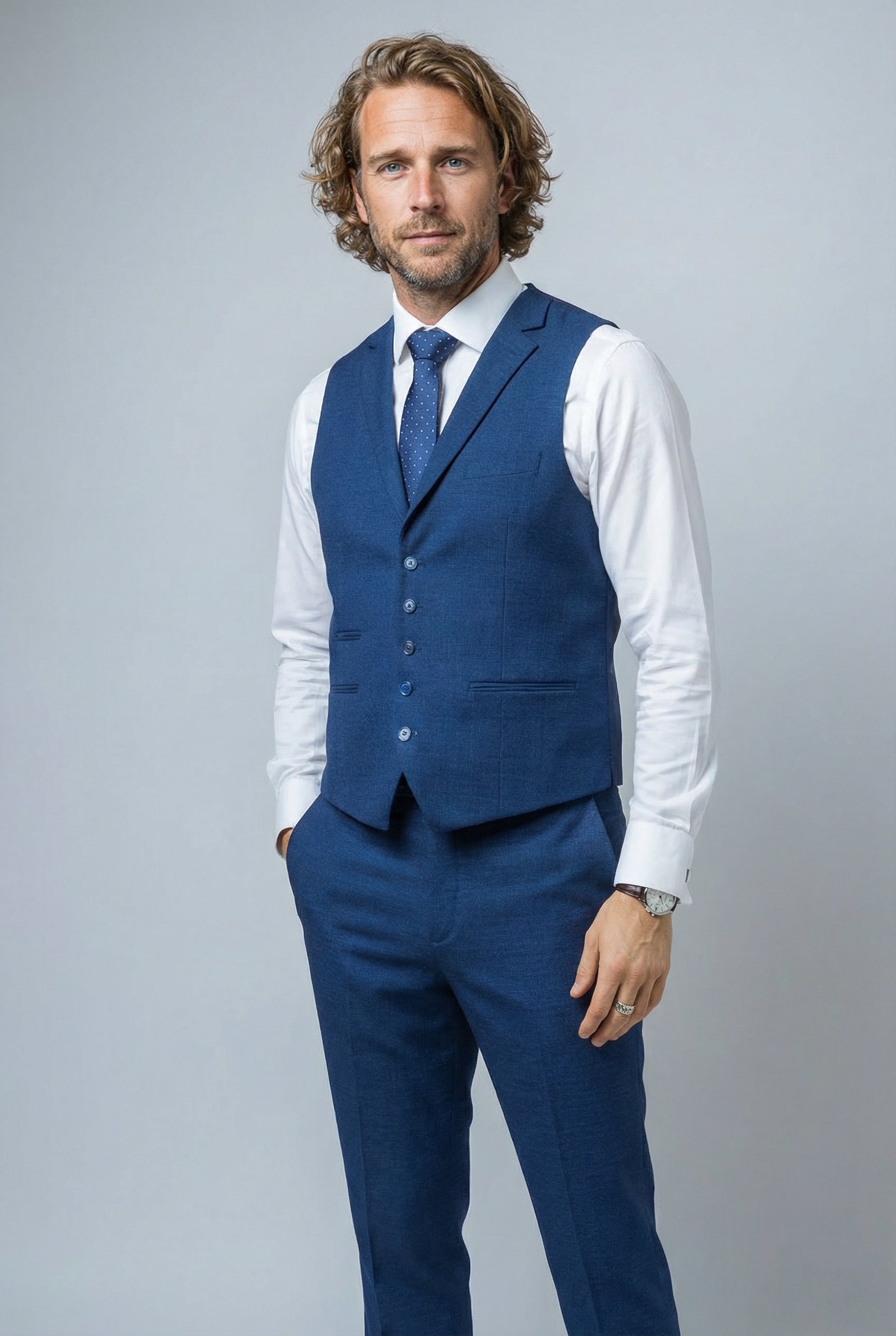 Traje ajustado azul índigo para hombre - MATEO - Azul índigo
