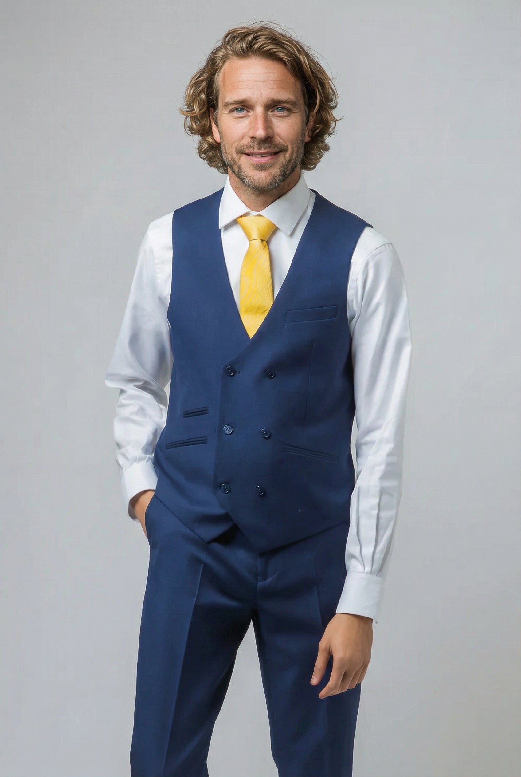 Traje azul marino ajustado para hombre - ISAAC - Azul marino