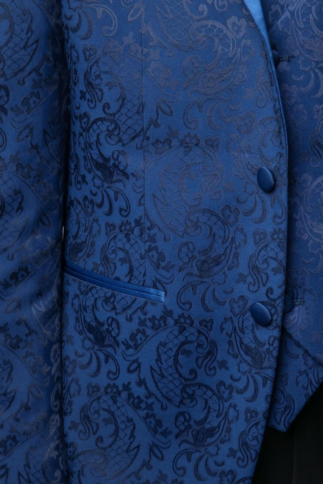 Herren Slim Fit Gemusterter Marineanzug - THOMAS - Marineblau