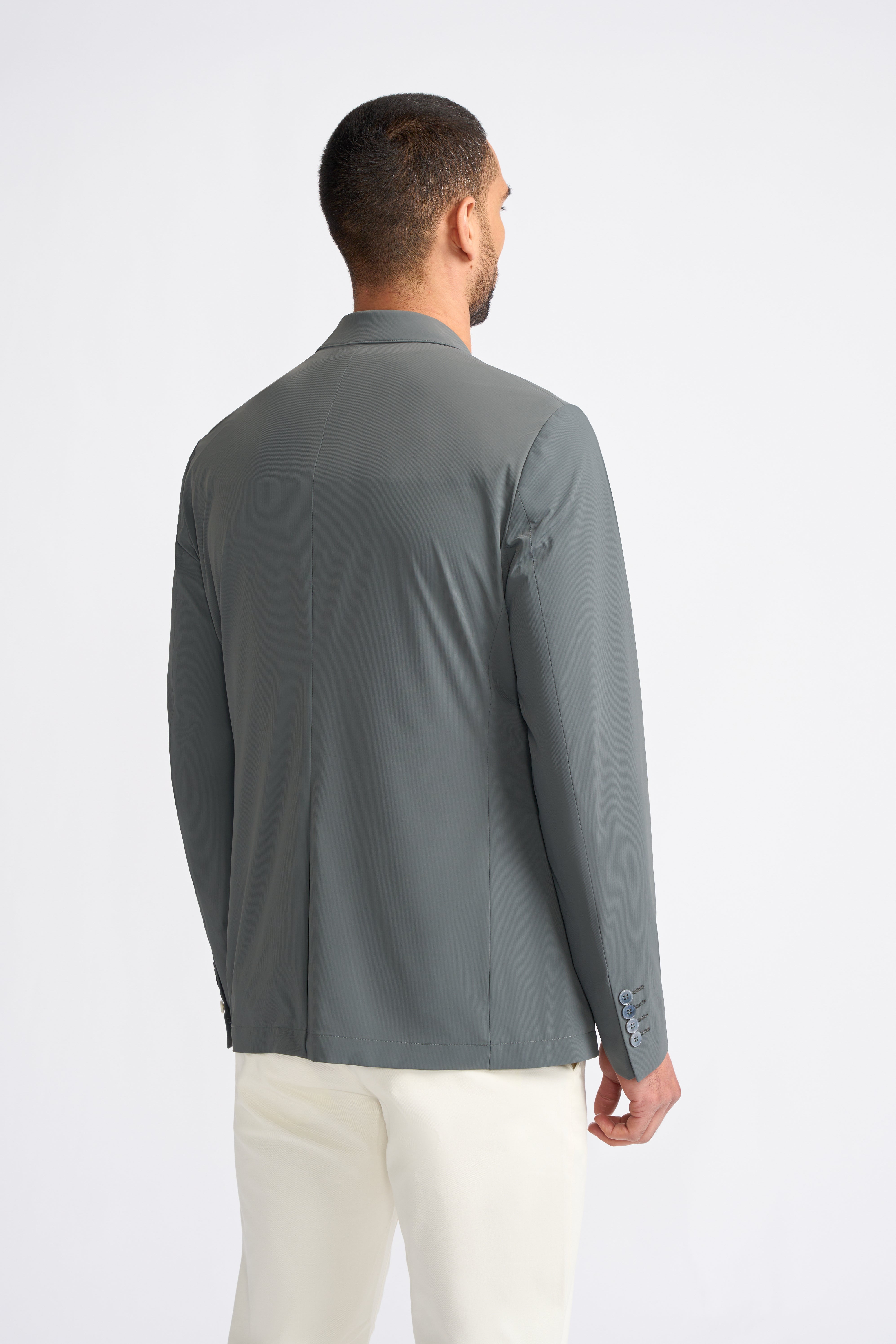 Herren Slim Fit Einfarbiger Grauer Blazer – BERGAN - Grau