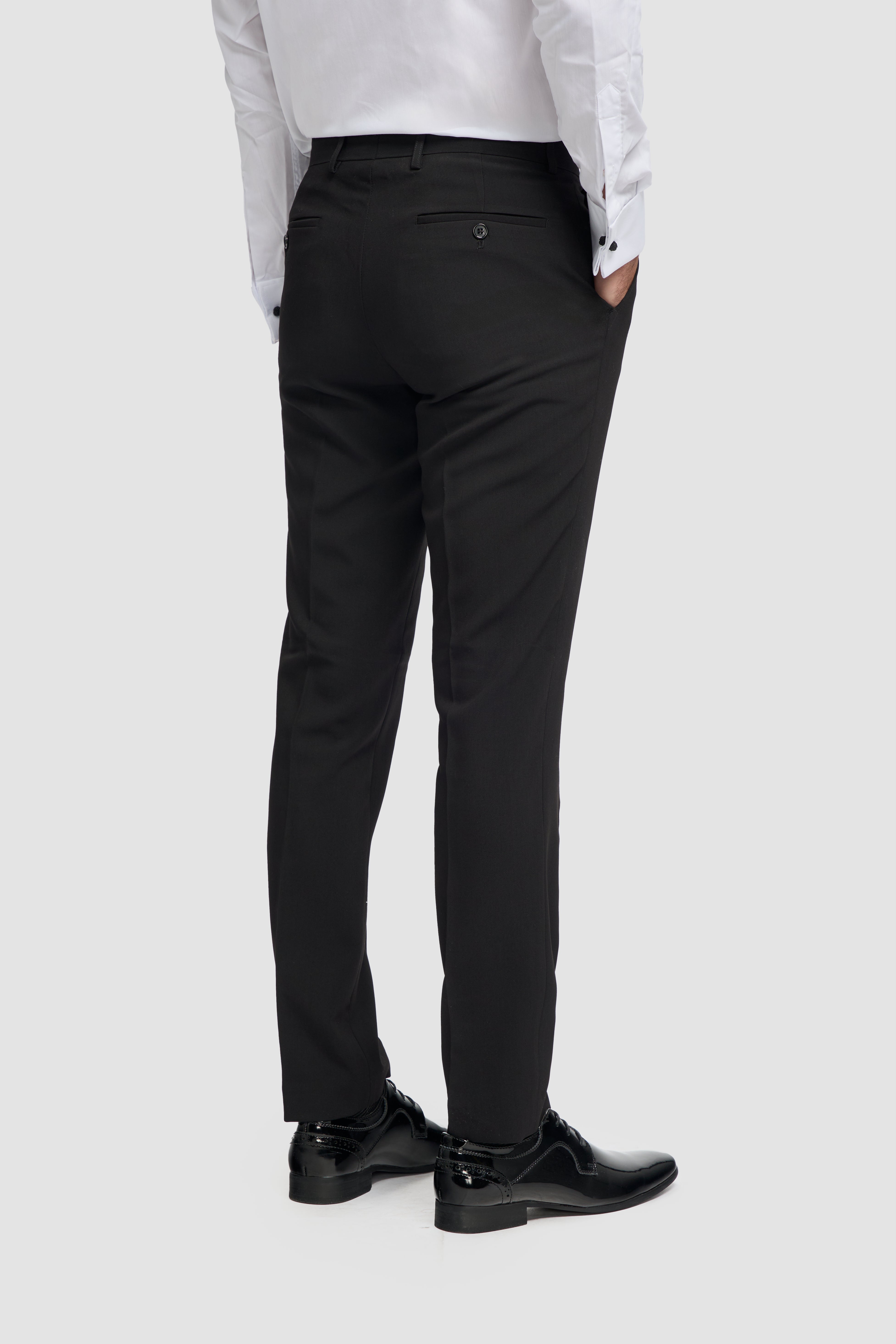 Men's Slim Fit Tuxedo Black Suit - Black