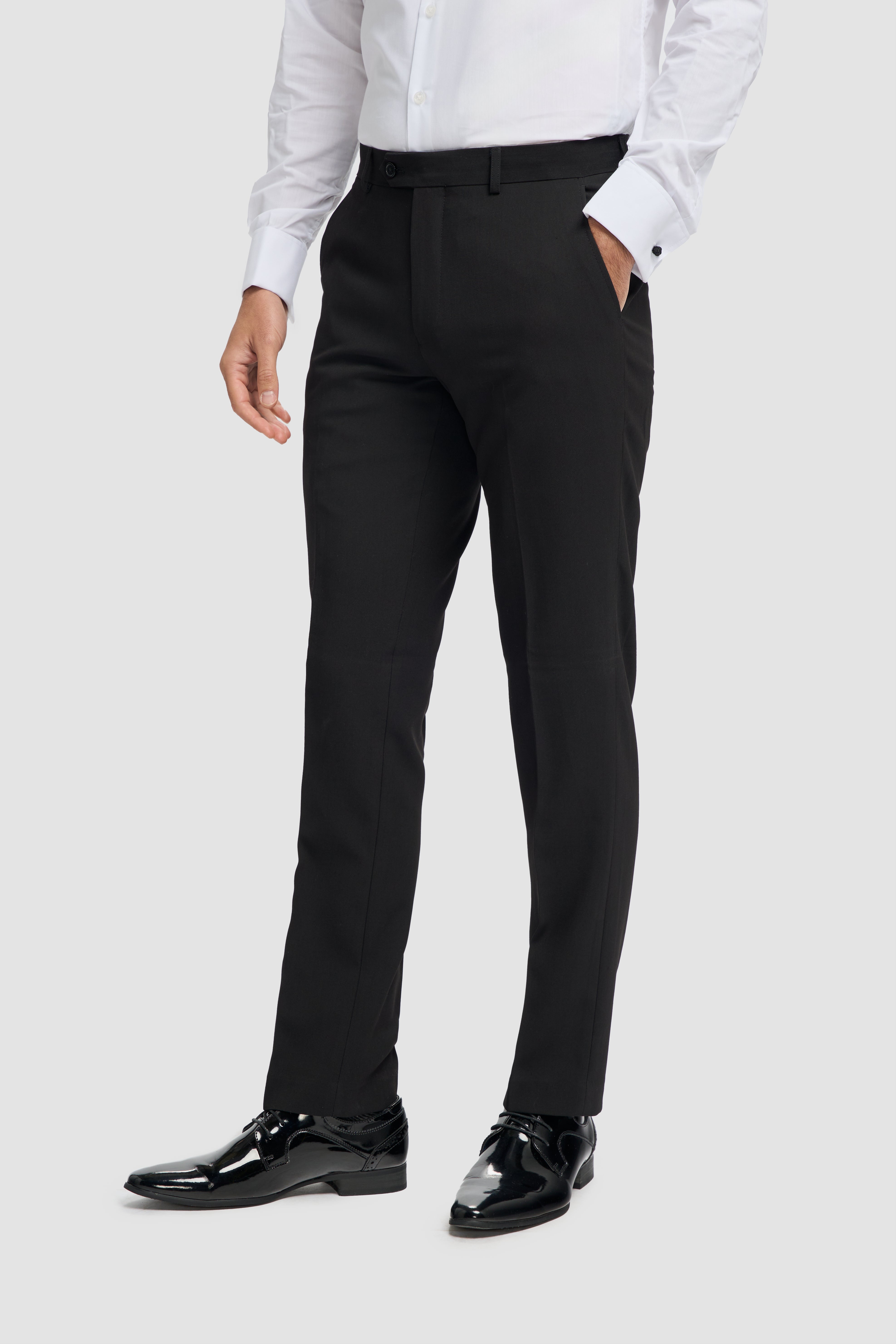 Men's Slim Fit Tuxedo Black Suit - Black
