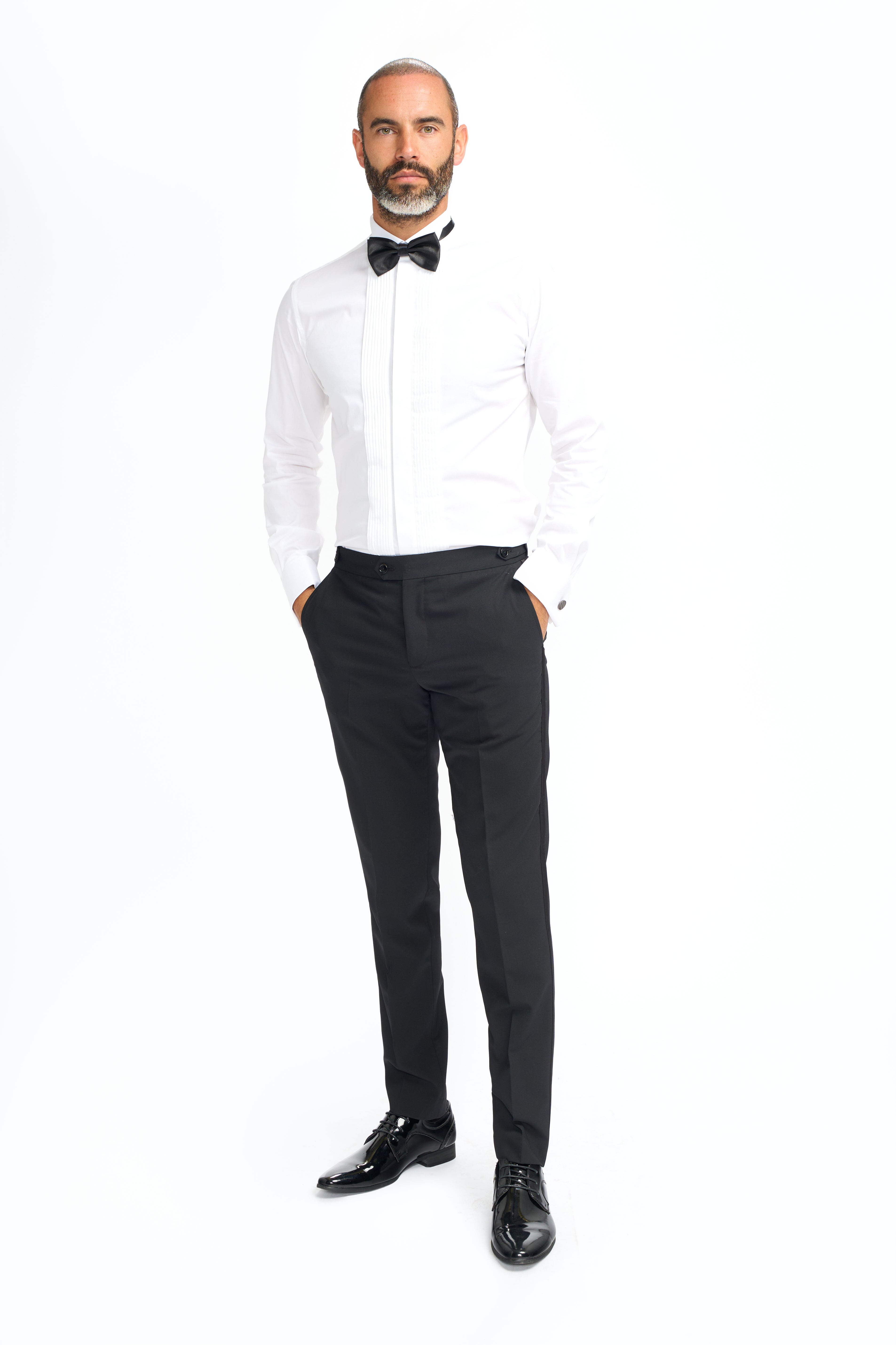 Men's Slim Fit Tuxedo Black Suit - Black
