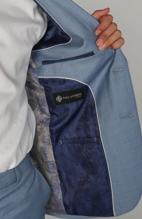 Men's Tailored Fit Formal Suit  - CHARLES - Blue Linning Picture 