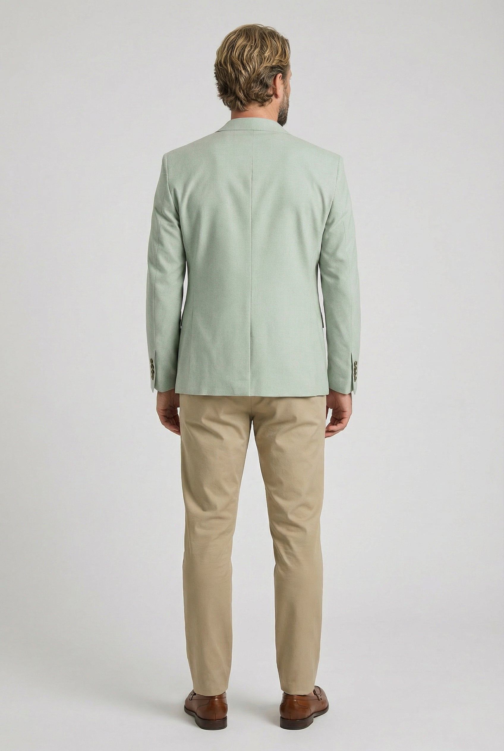 Chaqueta de traje formal para hombre de corte entallado - Belmont - Verde salvia
