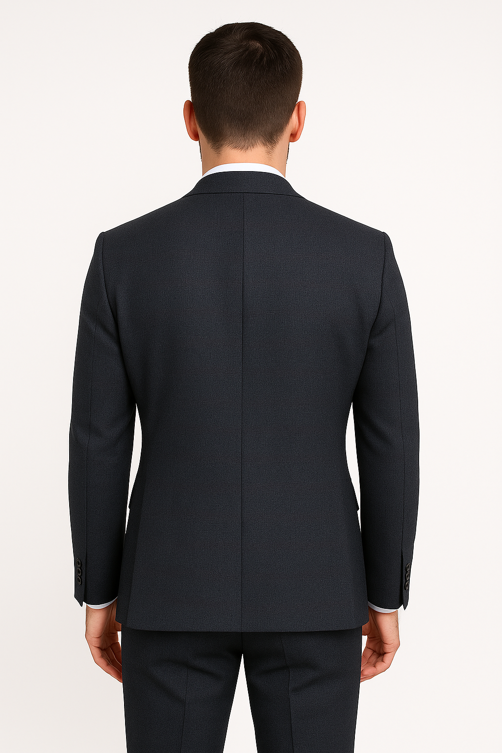 Men's Textured Tailored Fit Suit - ADRIAN - Navy Blue