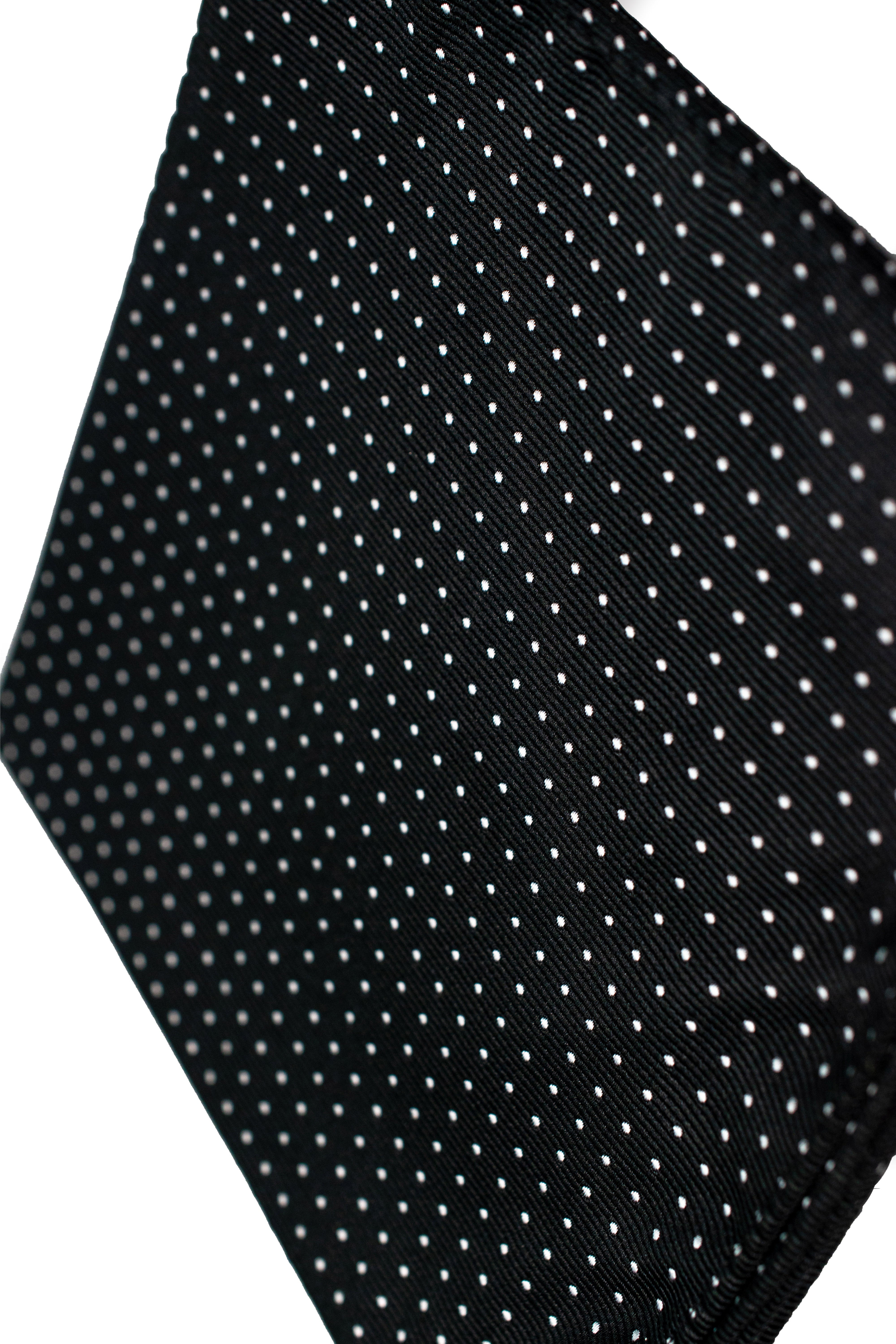 Men's Tie, Hanky & Cufflinks Polka Dot Set - Black