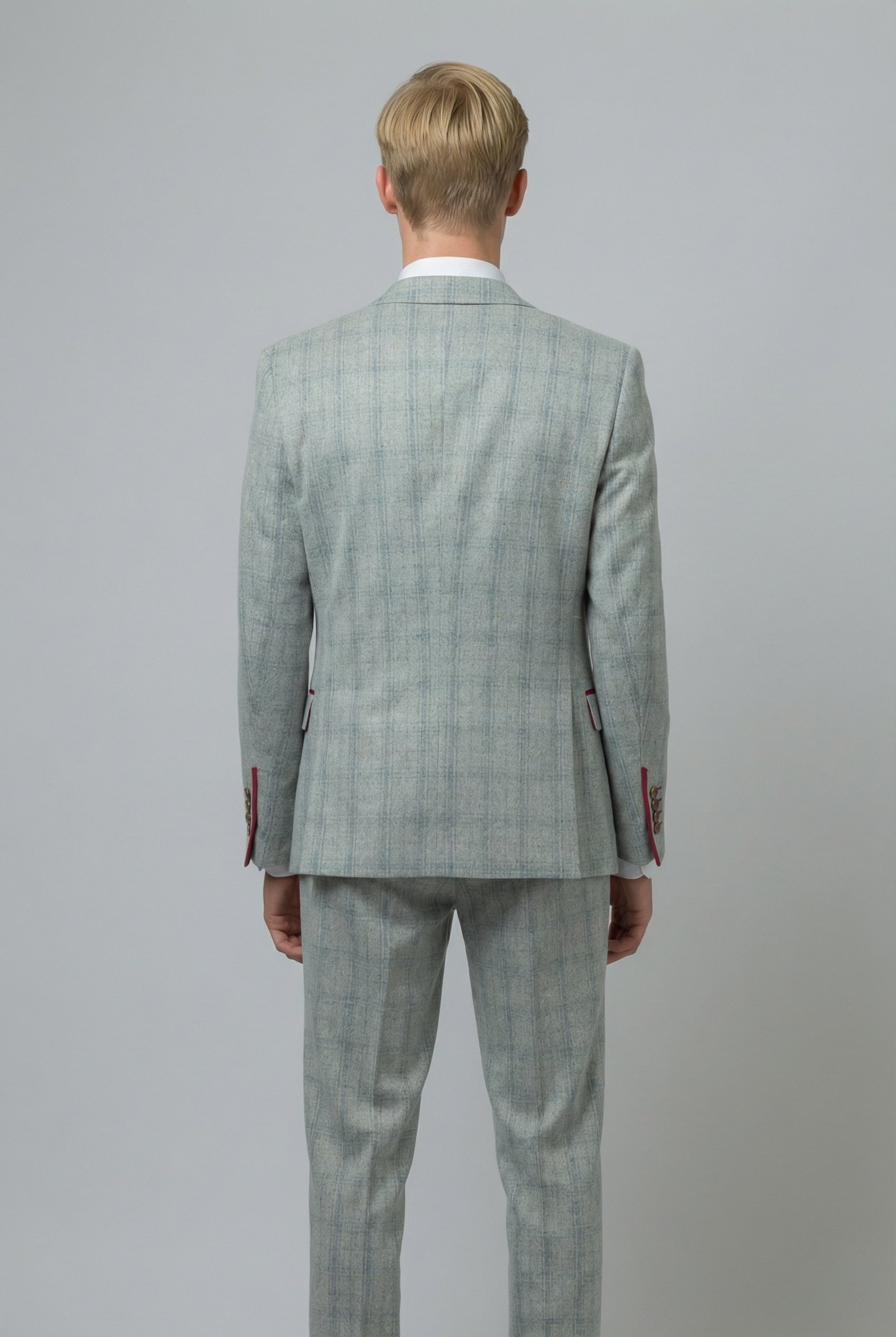 Traje gris de corte ajustado para hombre con cuadro de tweed - ANDREW - Gris