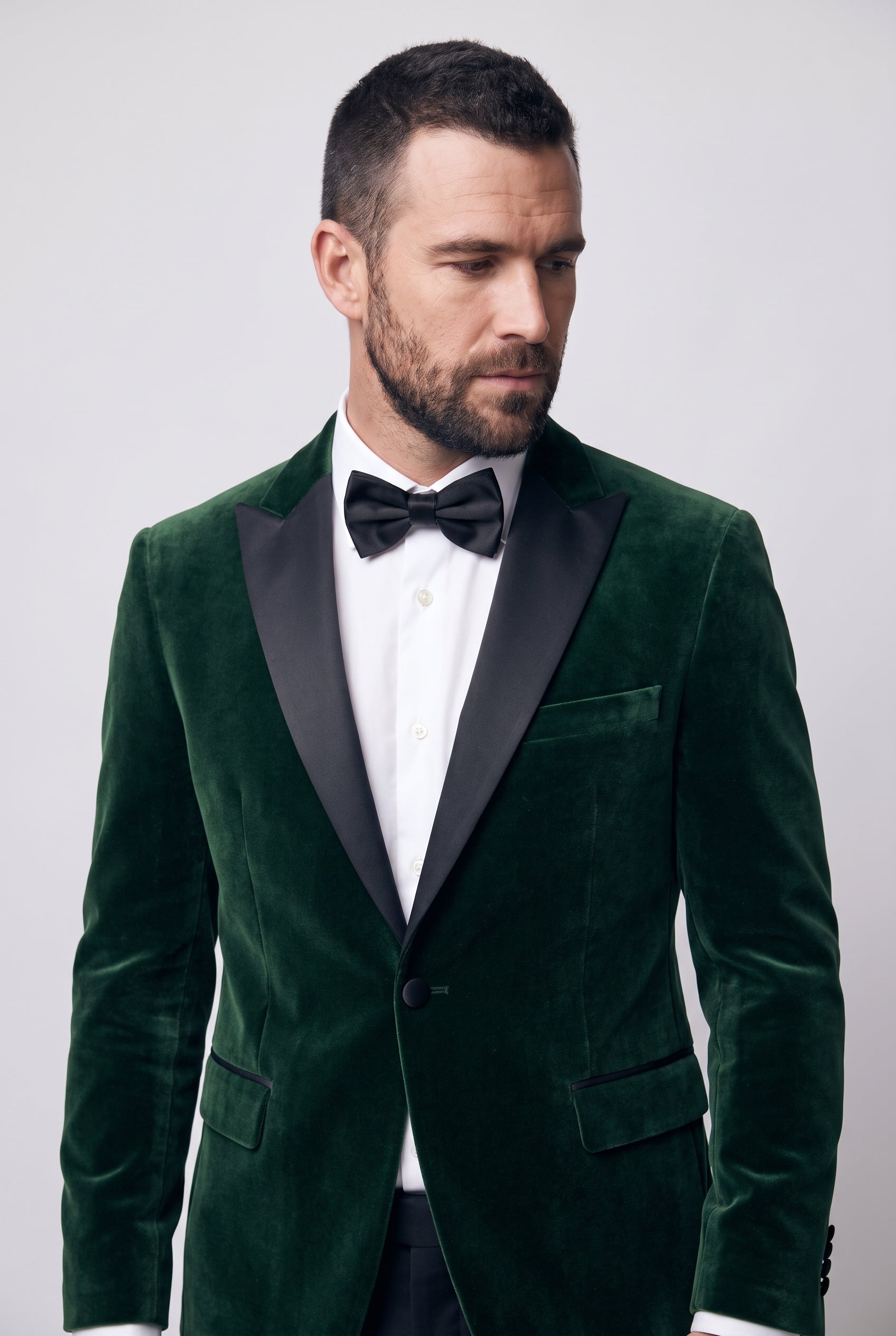 Men’s Velvet Blazer Satin Lapel Dinner Jacket - Mayfair - Green
