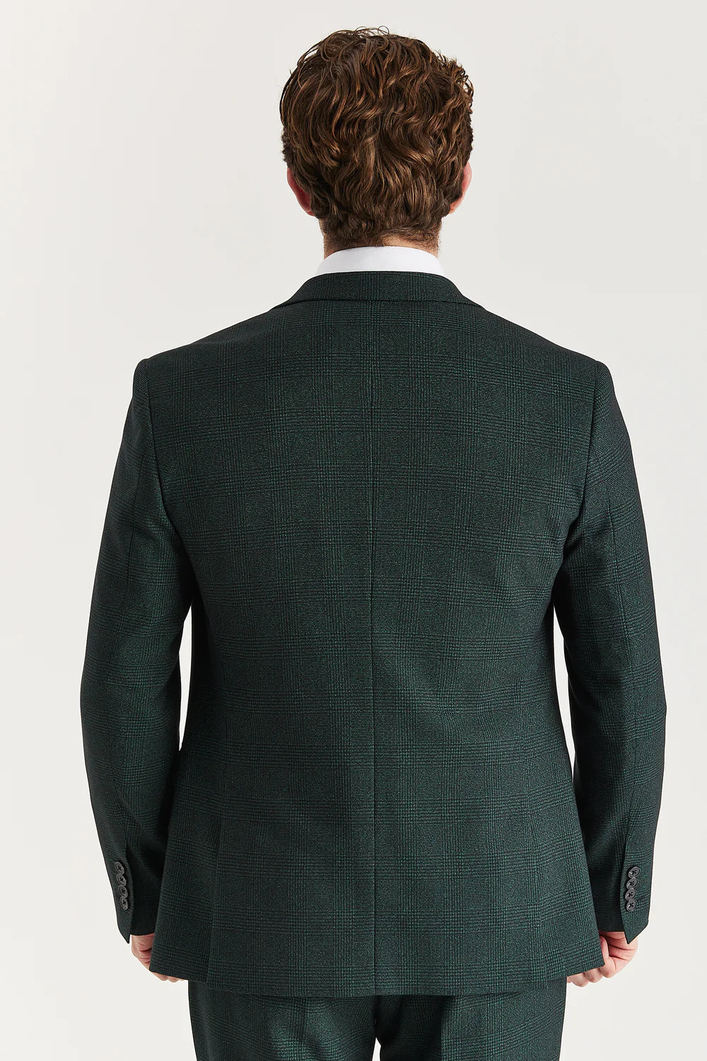 Giacca da completo uomo e ragazzi in tessuto tweed effetto Glen Check - Regent - Verde oliva
