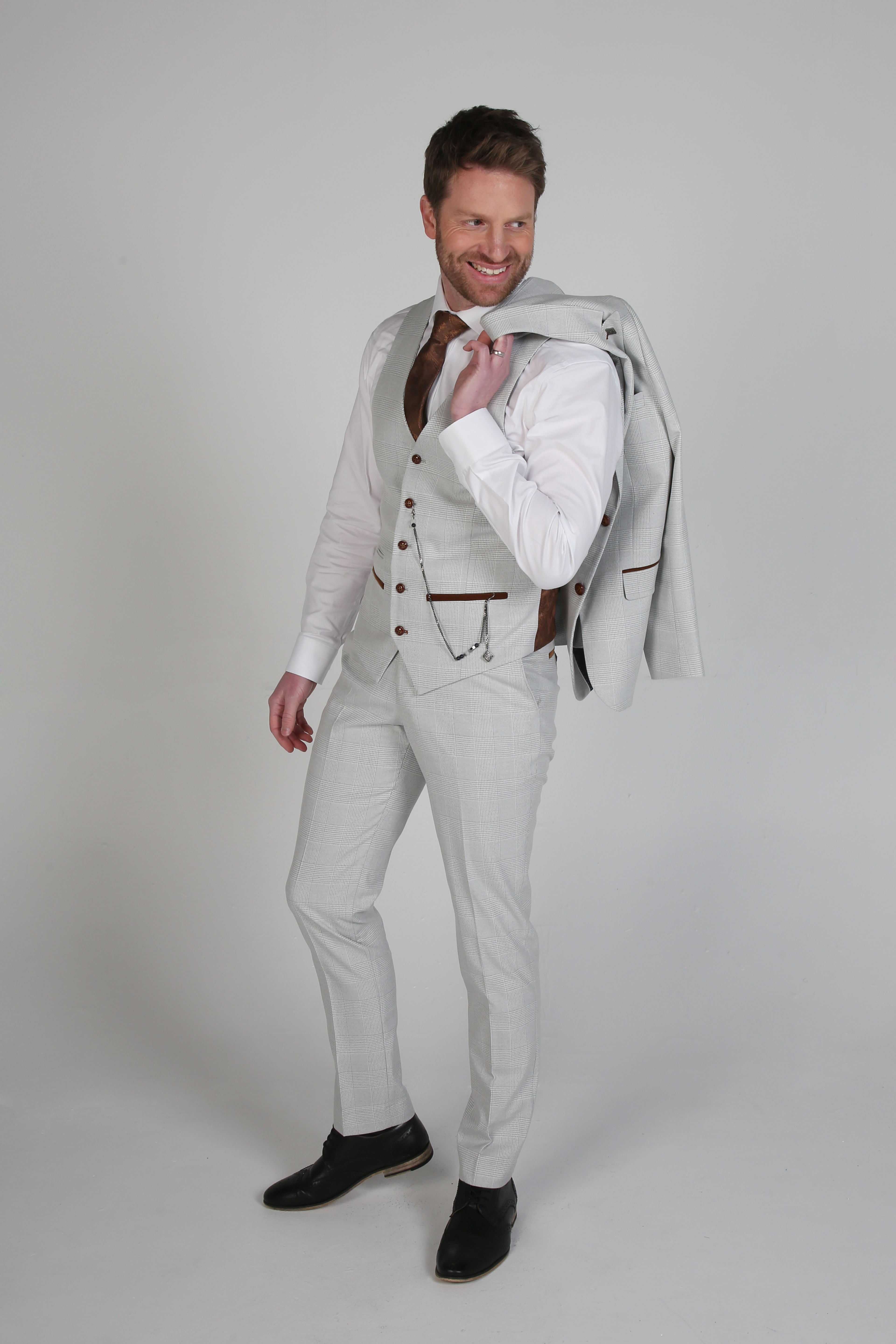 Pantalon Formel à Motif Check Tailleur pour Homme - Mark Stone - Beige Pierre
