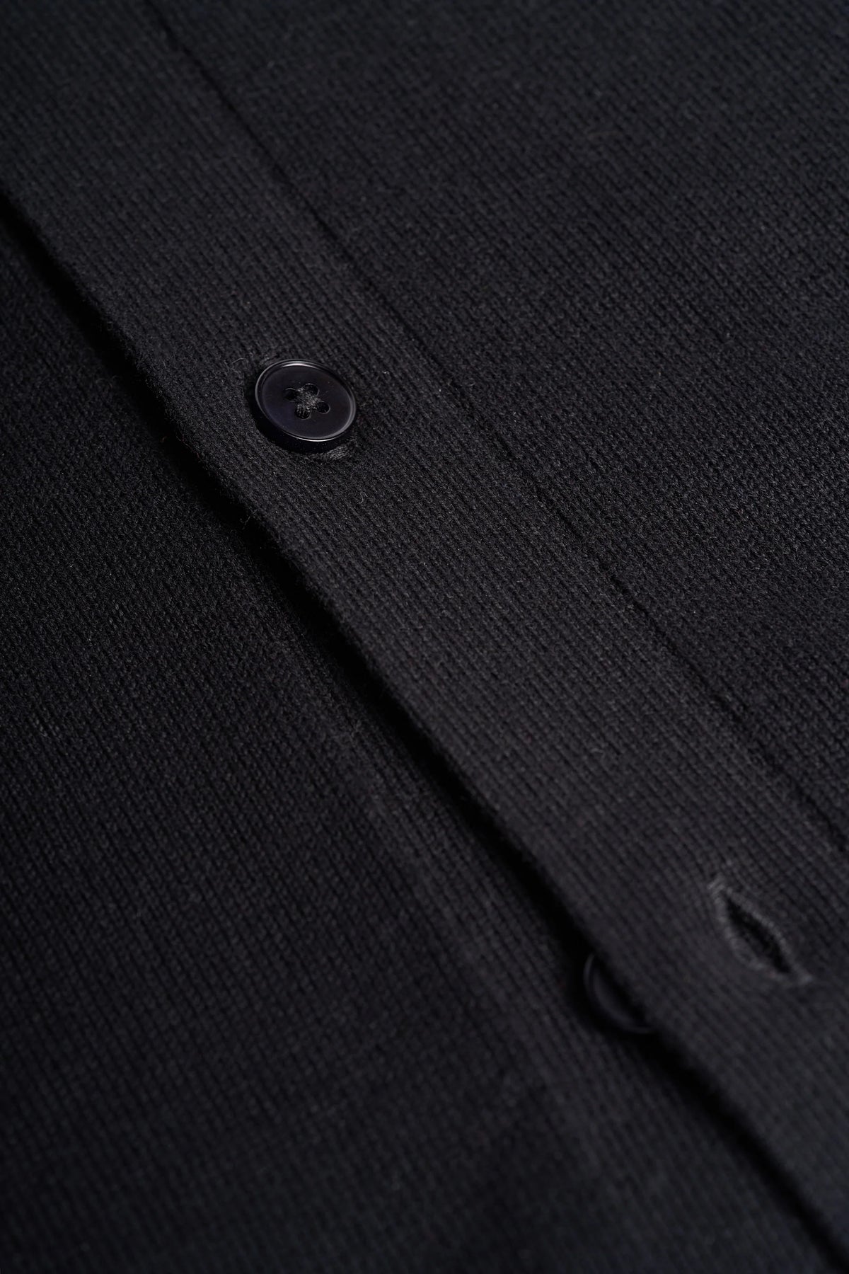 Men's Cotton Collared Button-Up Cardigan – Cavani Roselli Black detail picture