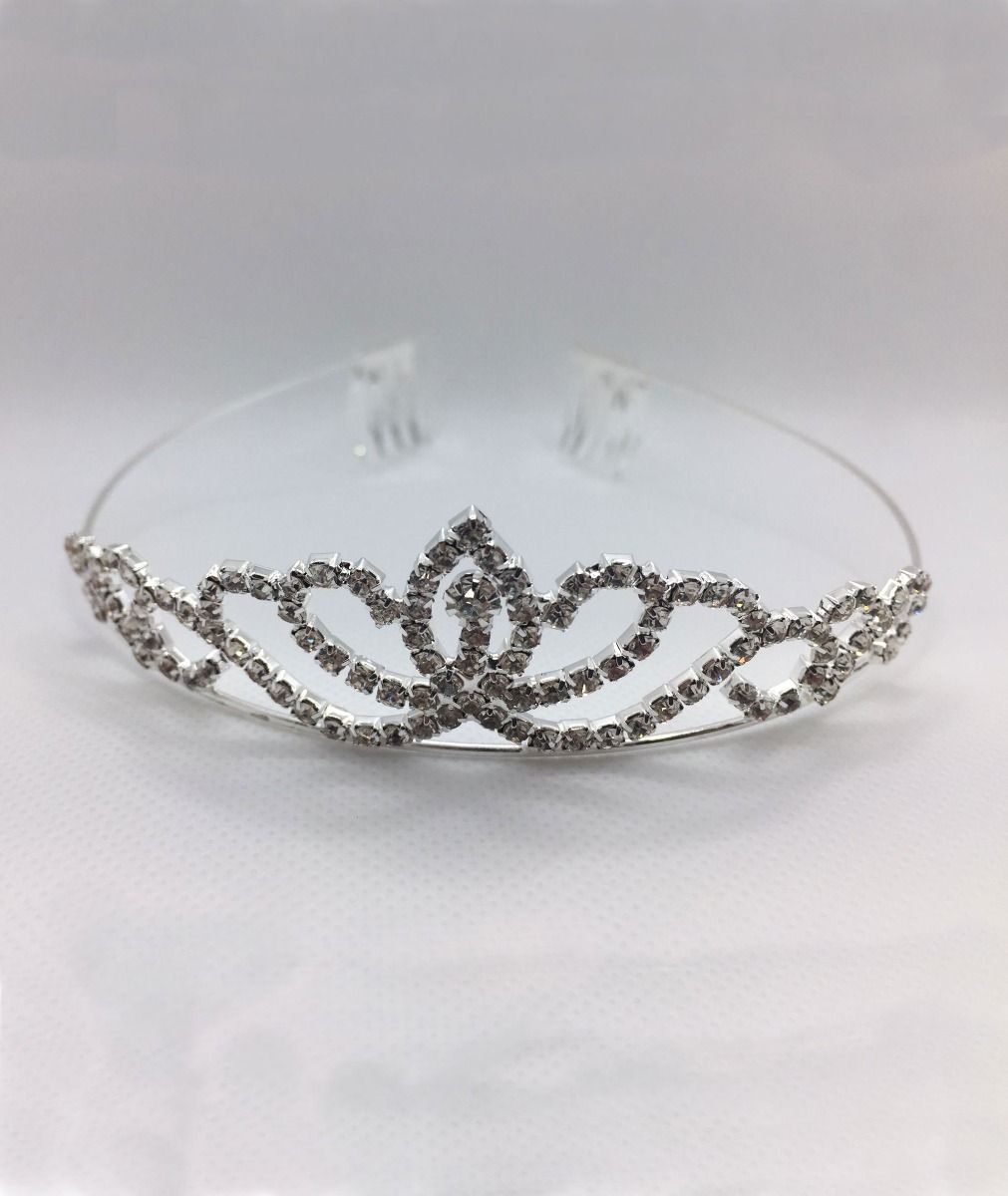 Funkelnde Kristall-Tiara Krone für Mädchen – Silber