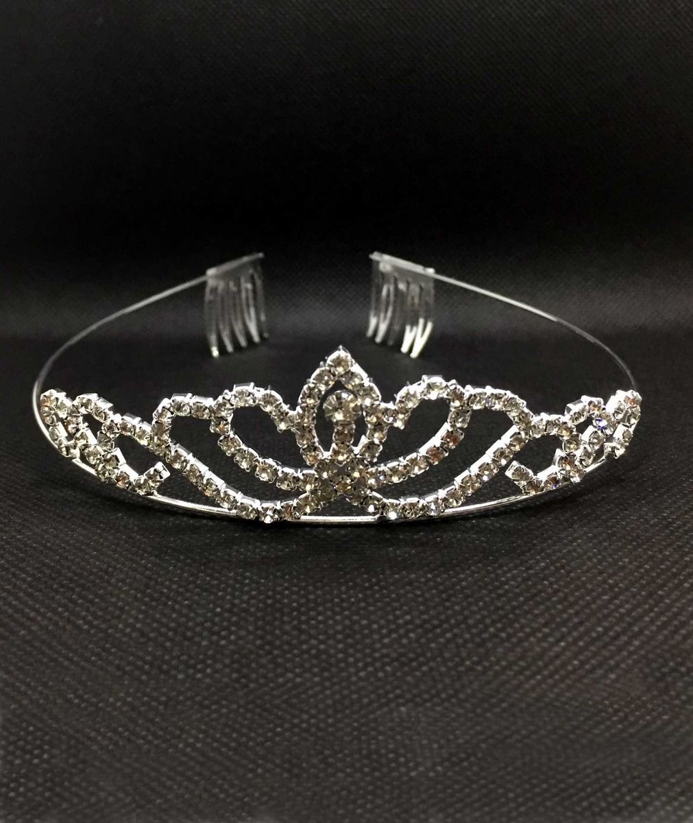 Sparkling Crystal Tiara Crown for Girls - Silver