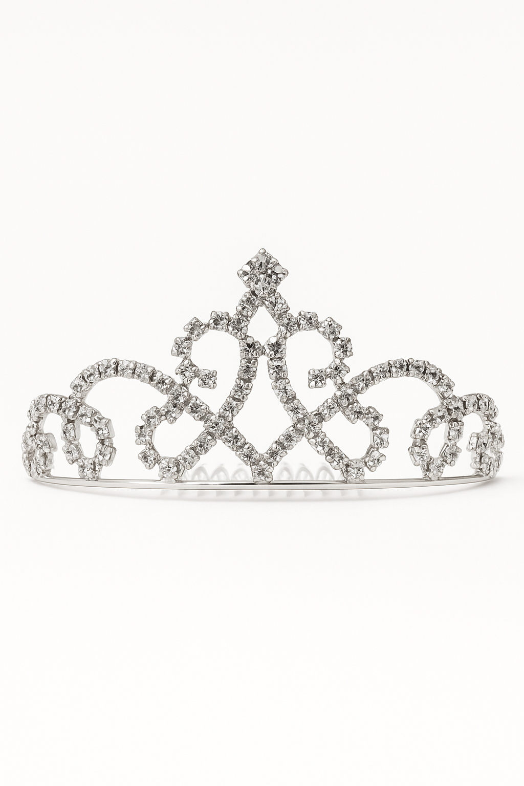 Sparkly Silver Rhinestone Tiara Comb