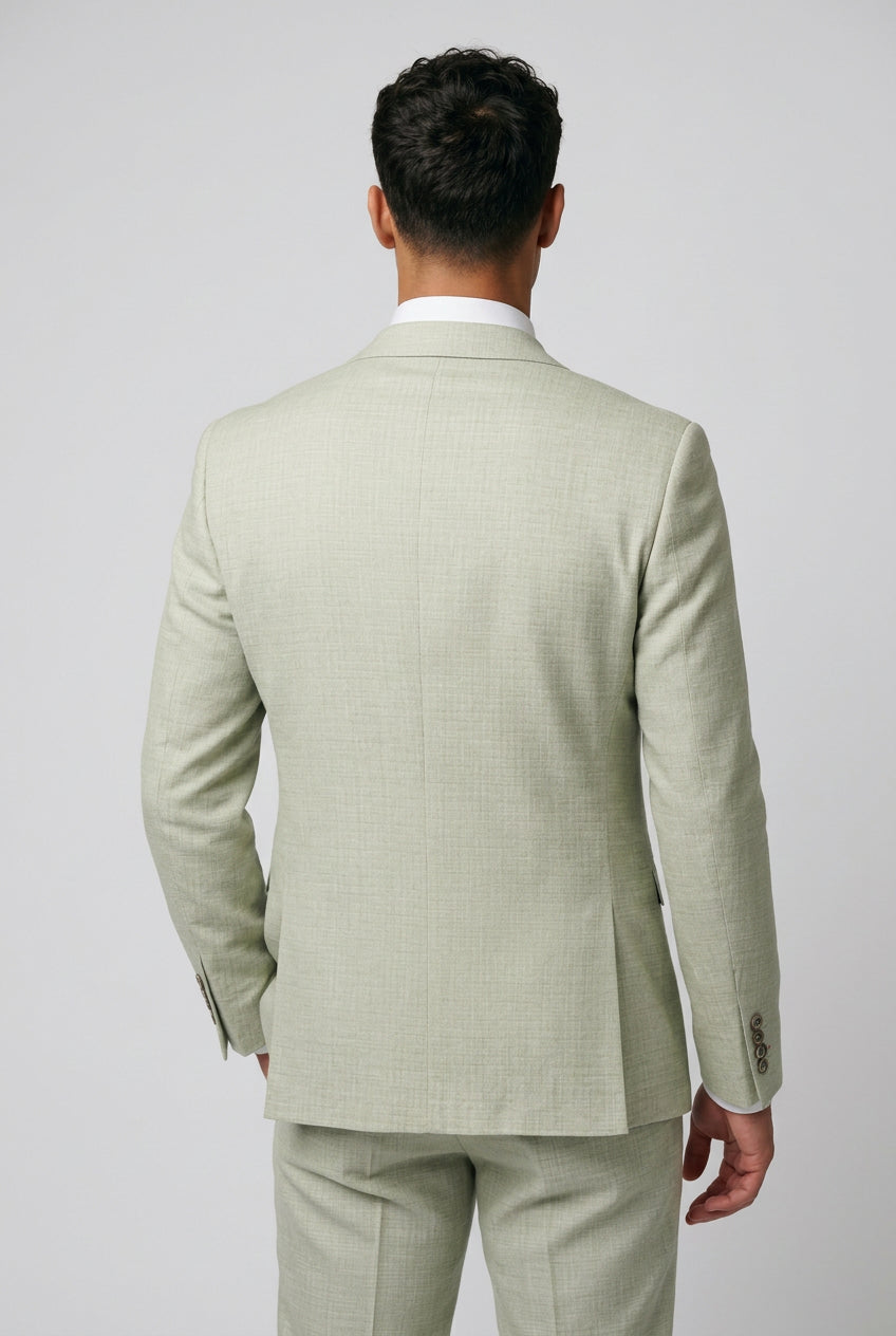 Tropez 2-Piece Textured Prom Suit - Sage Green Back Picture