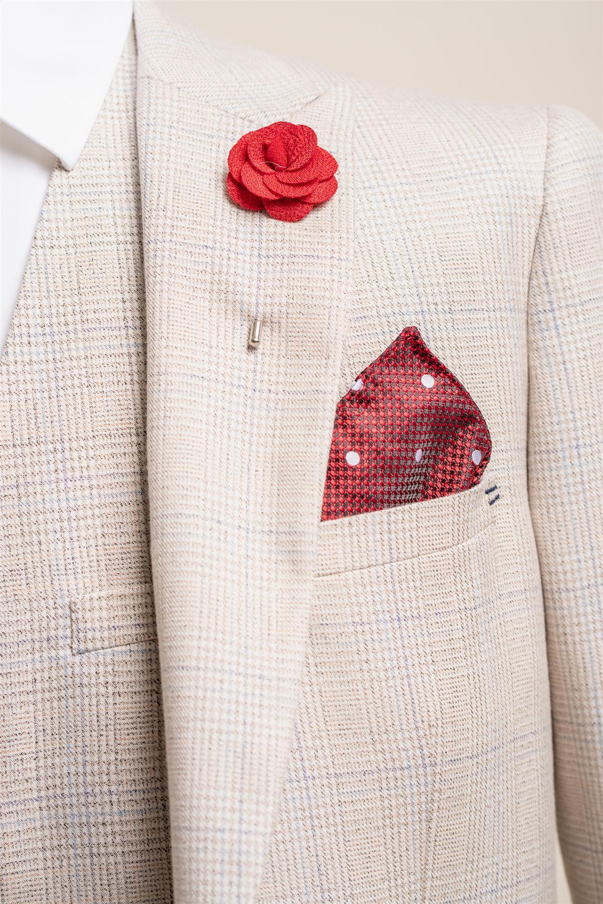 Unisex Flower Suit Blazer Lapel Pin - Red