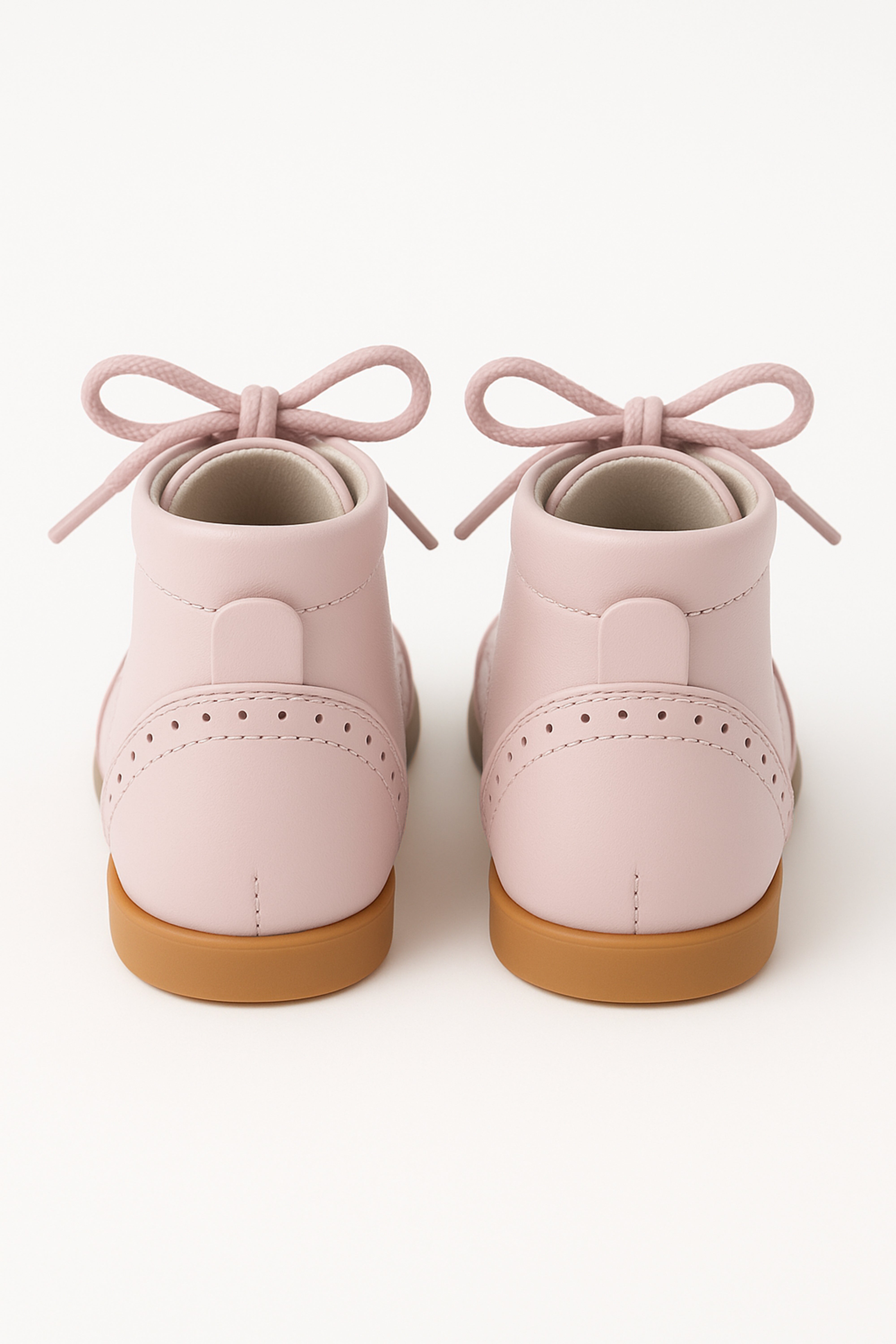 Unisex Kids Patent Leather Brogue Ankle Boots - QUINN - Pink Back pciture