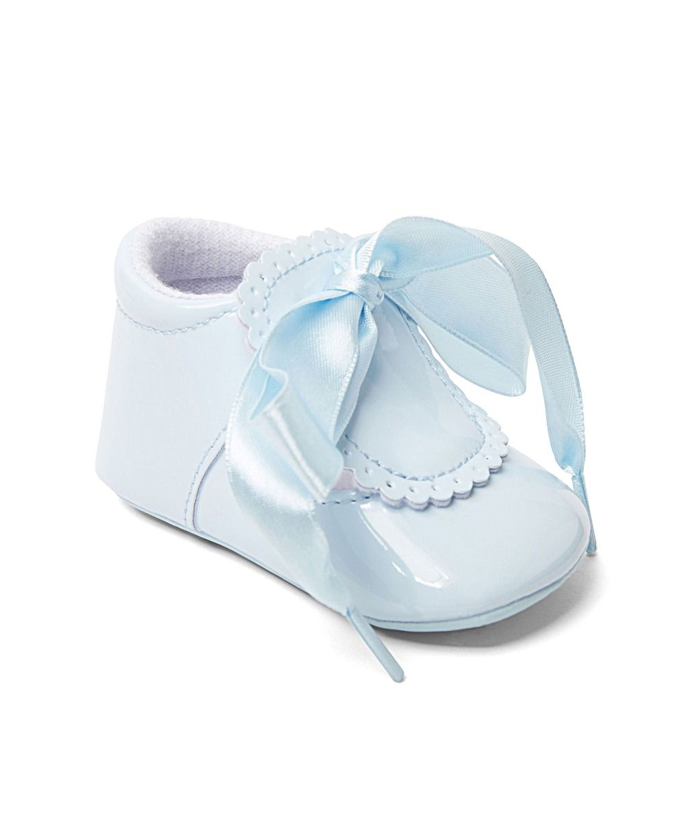 Unisex Baby Patent Shoes with Ribbon - 908 - Blue