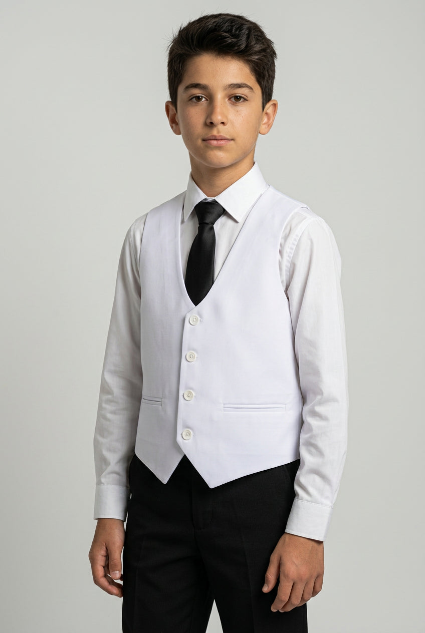 Chaleco formal blanco para niños