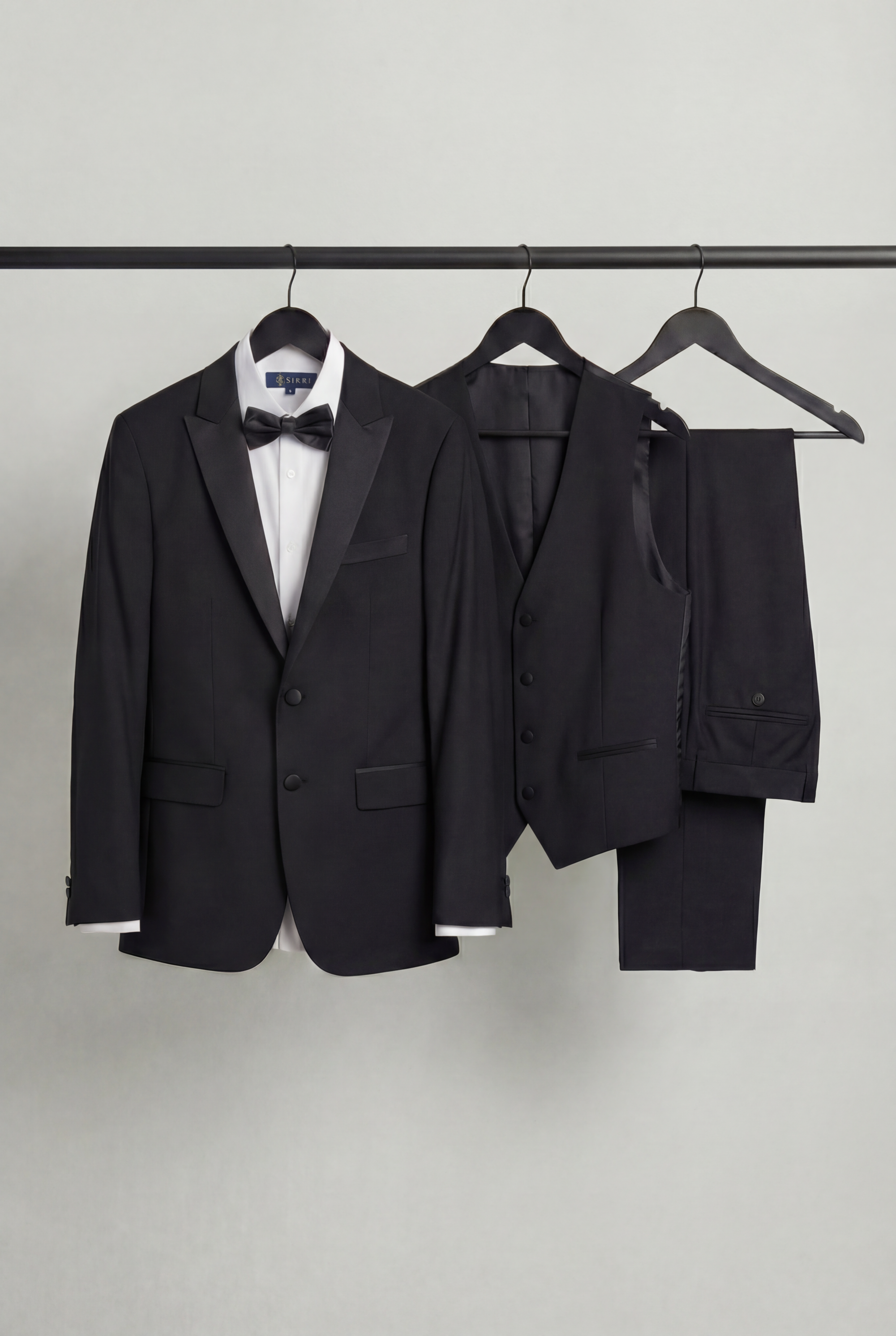 Traje de cena de esmoquin para niños con solapa brillante - Negro