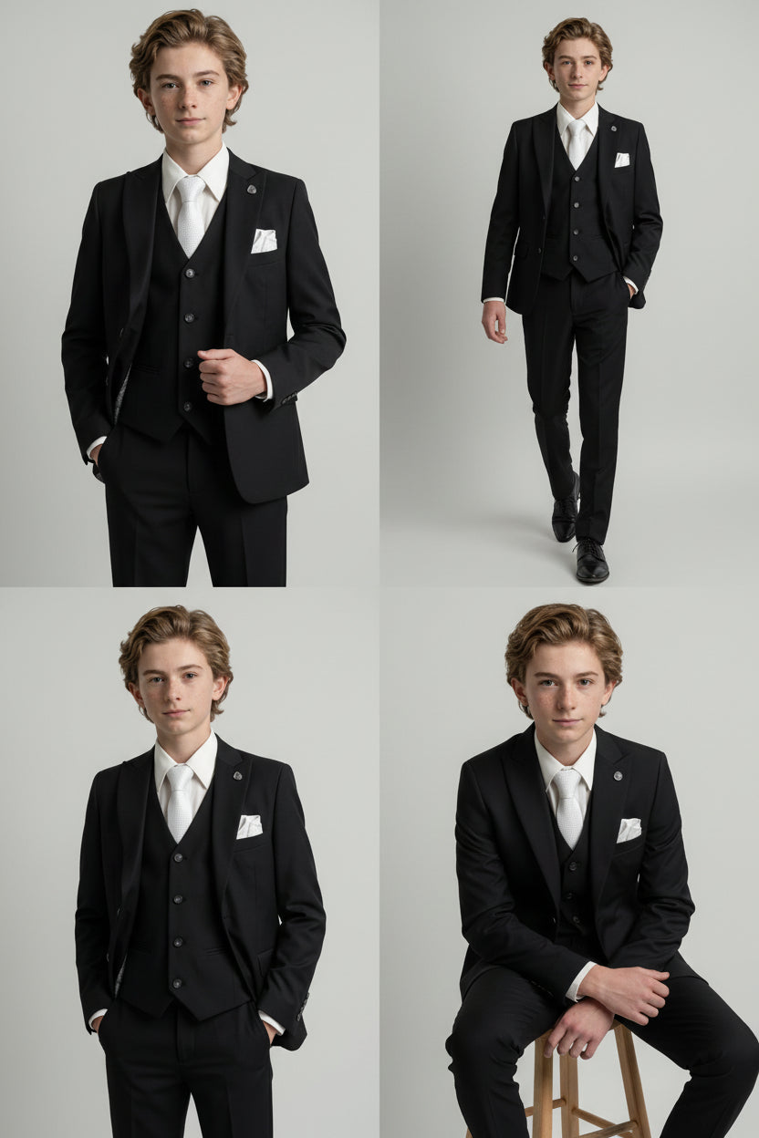 Boys Slim Fit Suit - JACK Black