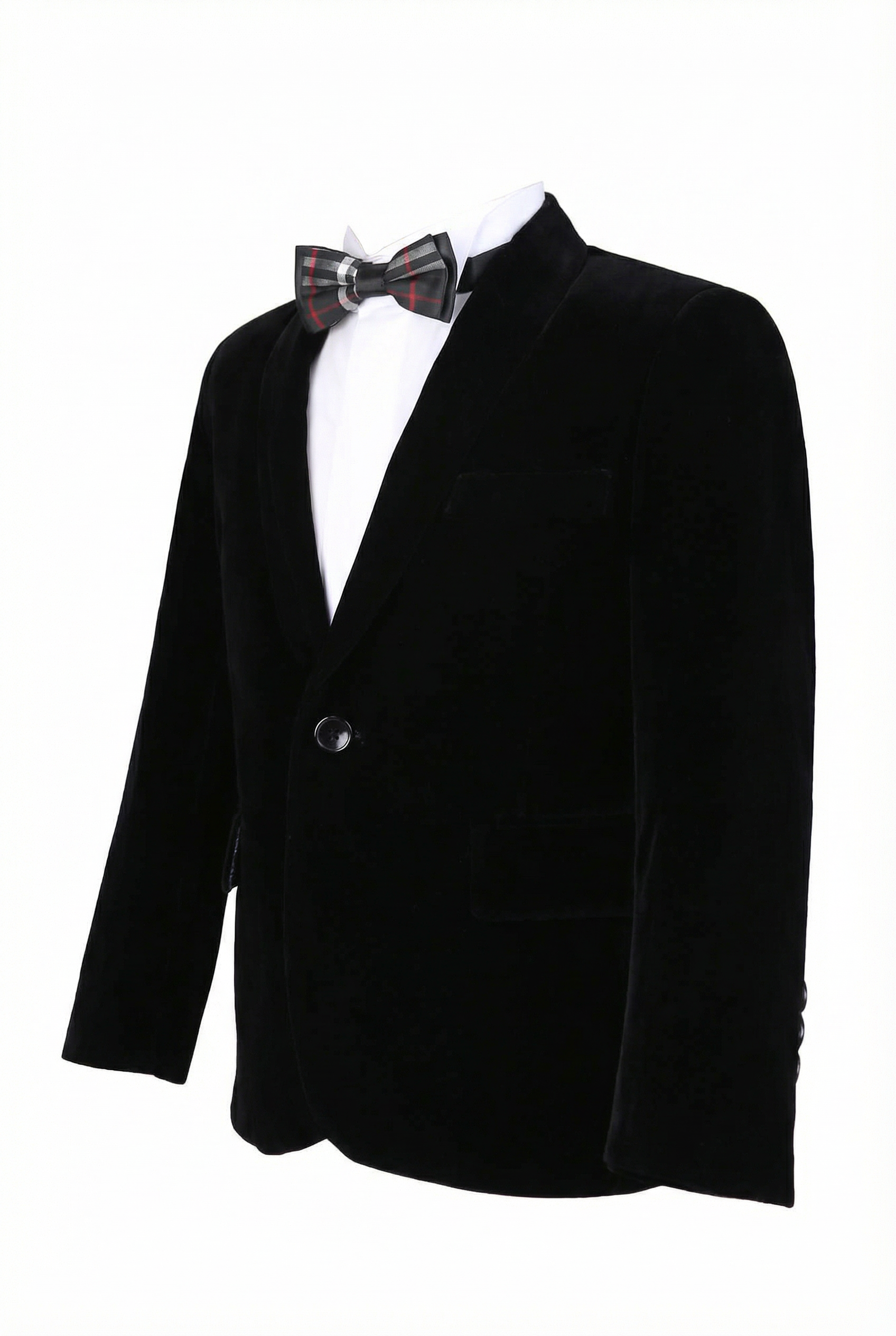 Chaqueta Blazer Formal de Terciopelo para Niños - Negro