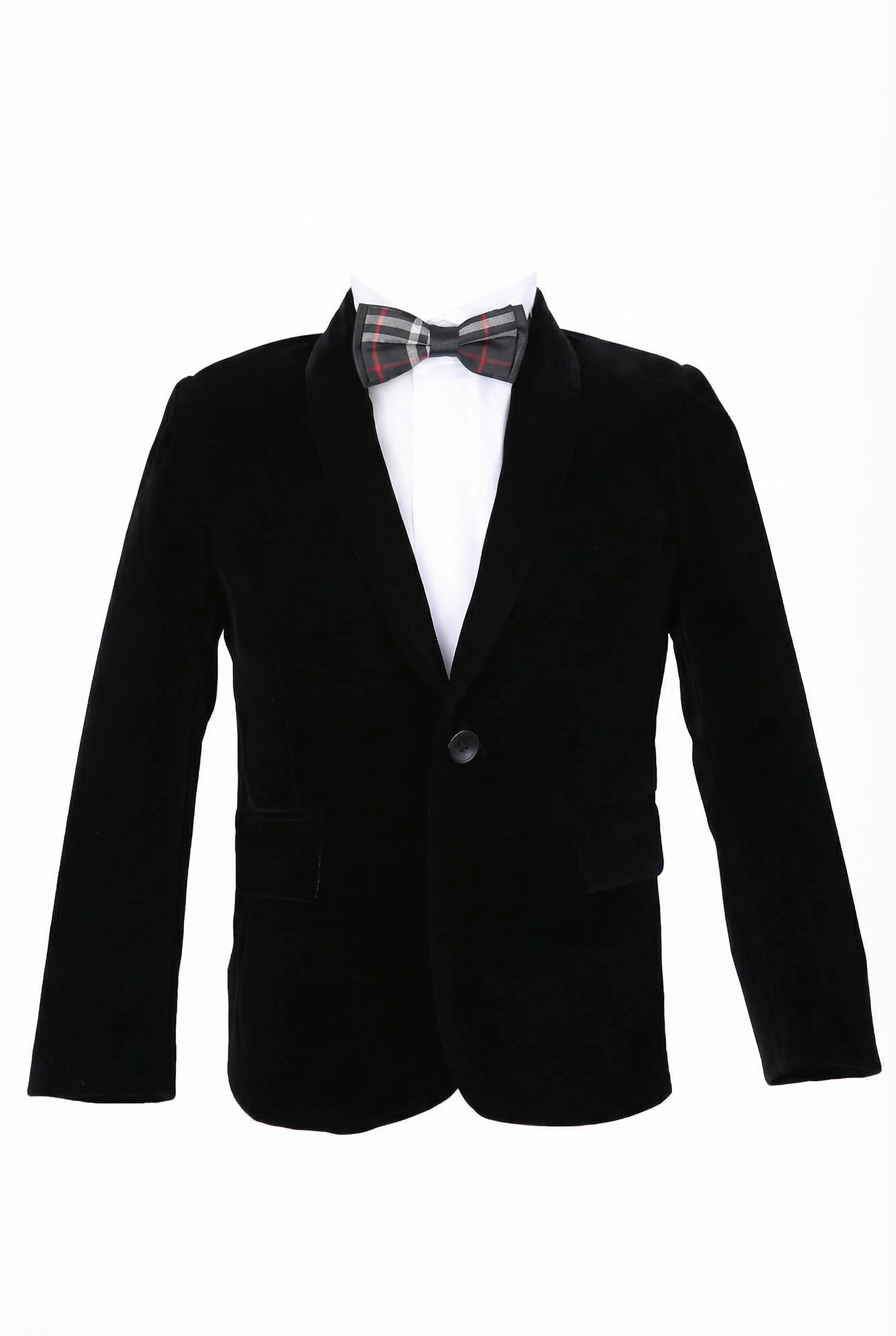 Chaqueta Blazer Formal de Terciopelo para Niños - Negro