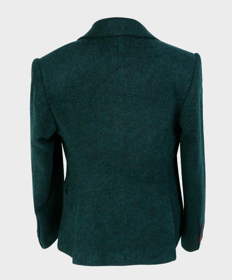 Ensemble Blazer et Gilet Tailored Fit en Cachemire pour Garçons - Vert Forêt