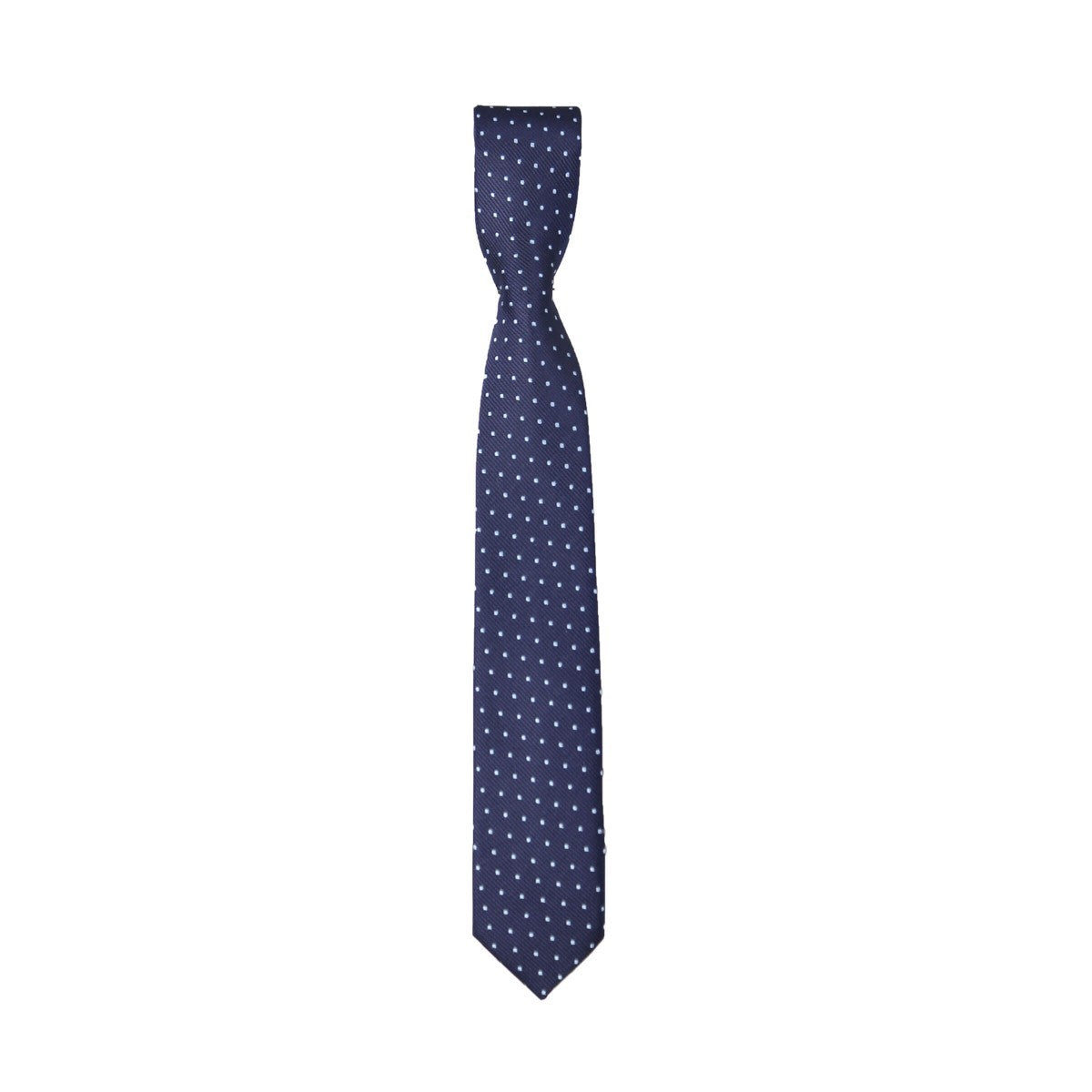 Ensemble Cravate et Pochette Formels à Motifs Mixtes pour Garçon – Bleu Marine à Pois