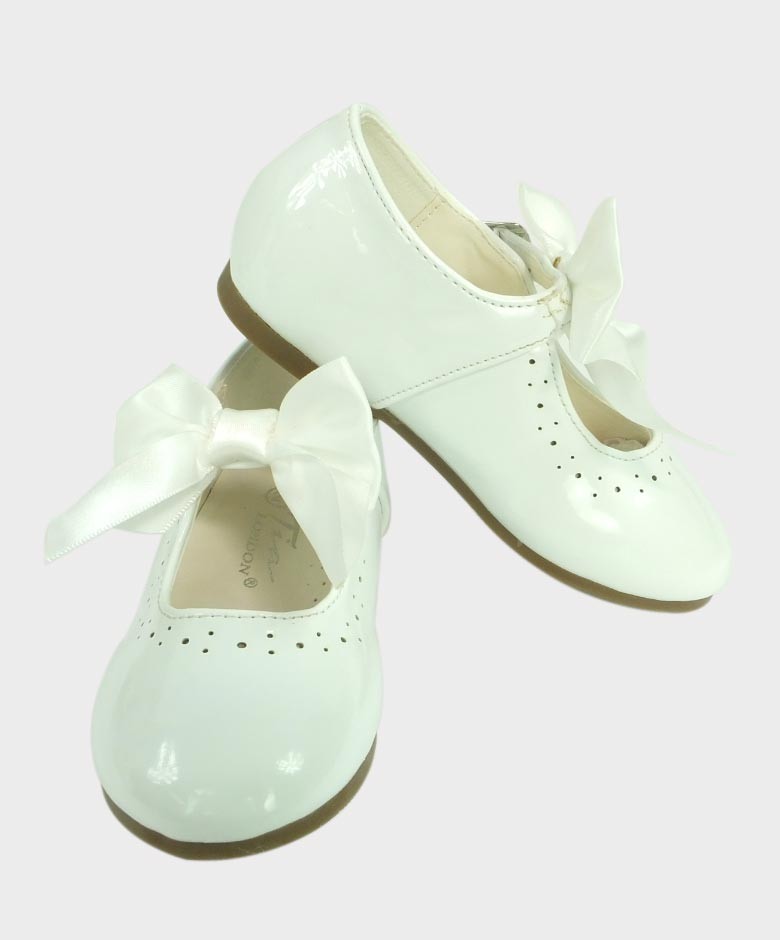 Chaussures Mary Jane Plates Vernies pour Filles - Blanc