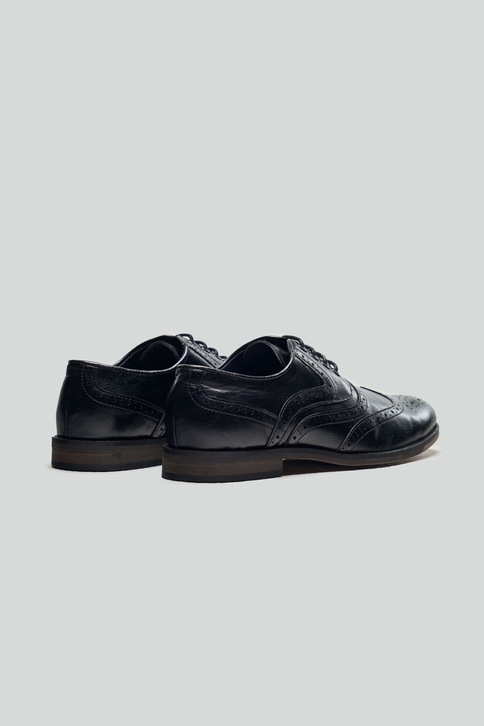 Chaussures Oxford brogue à lacets pour garçons - RUSSEL - Noir